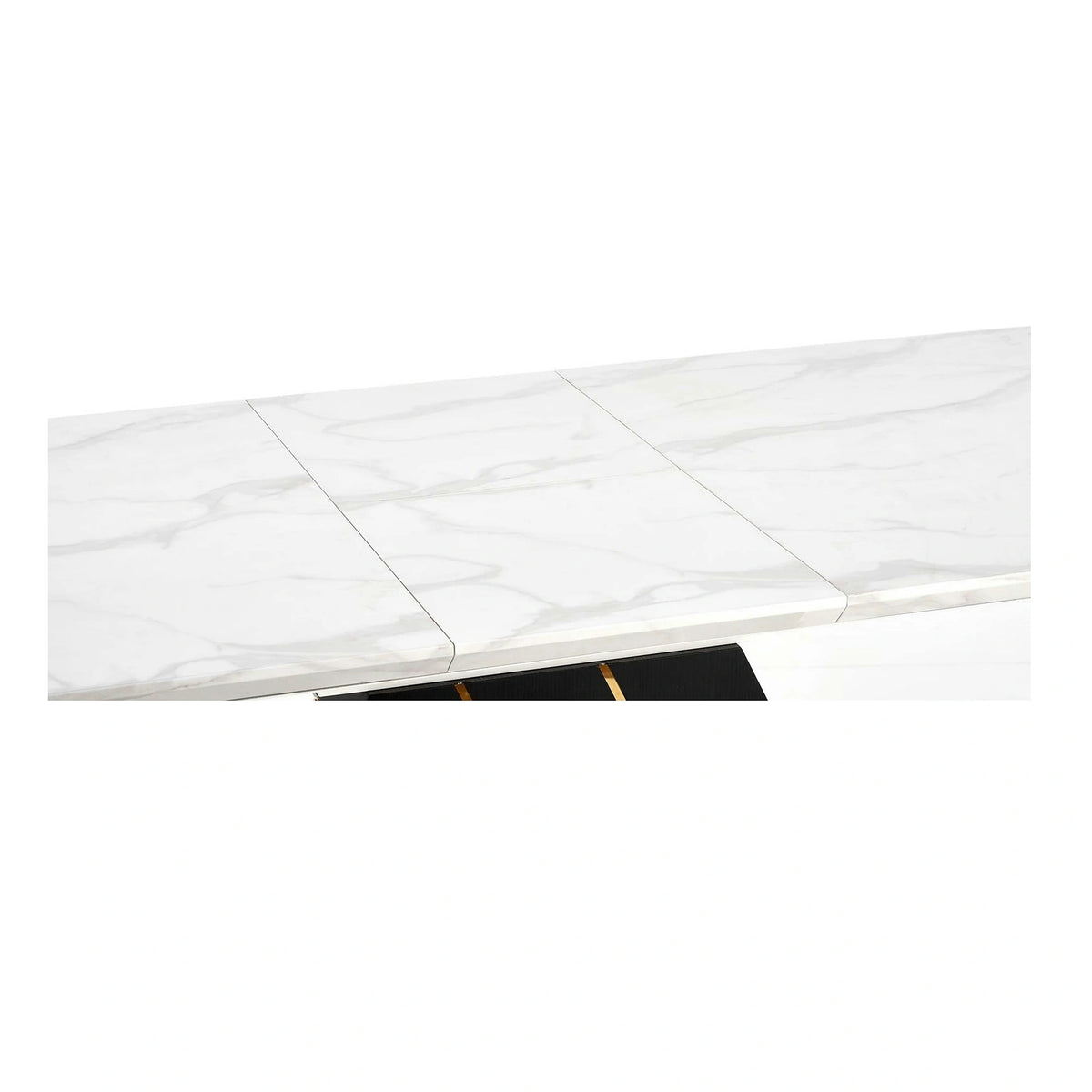 Masa extensibila VINCENZO, alb/negru/auriu, 160/200x90x77 cm