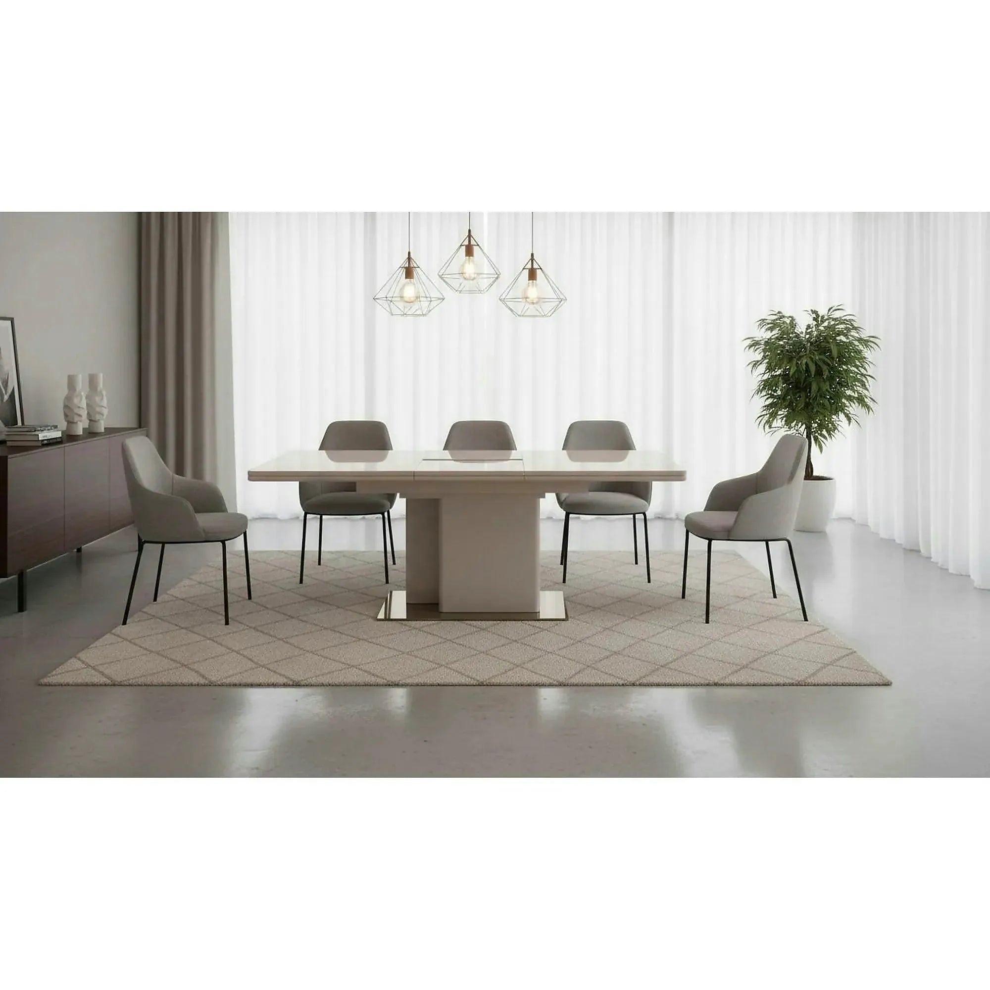 Masa extensibila VIRAT, crem, 120/160x80x76 cm