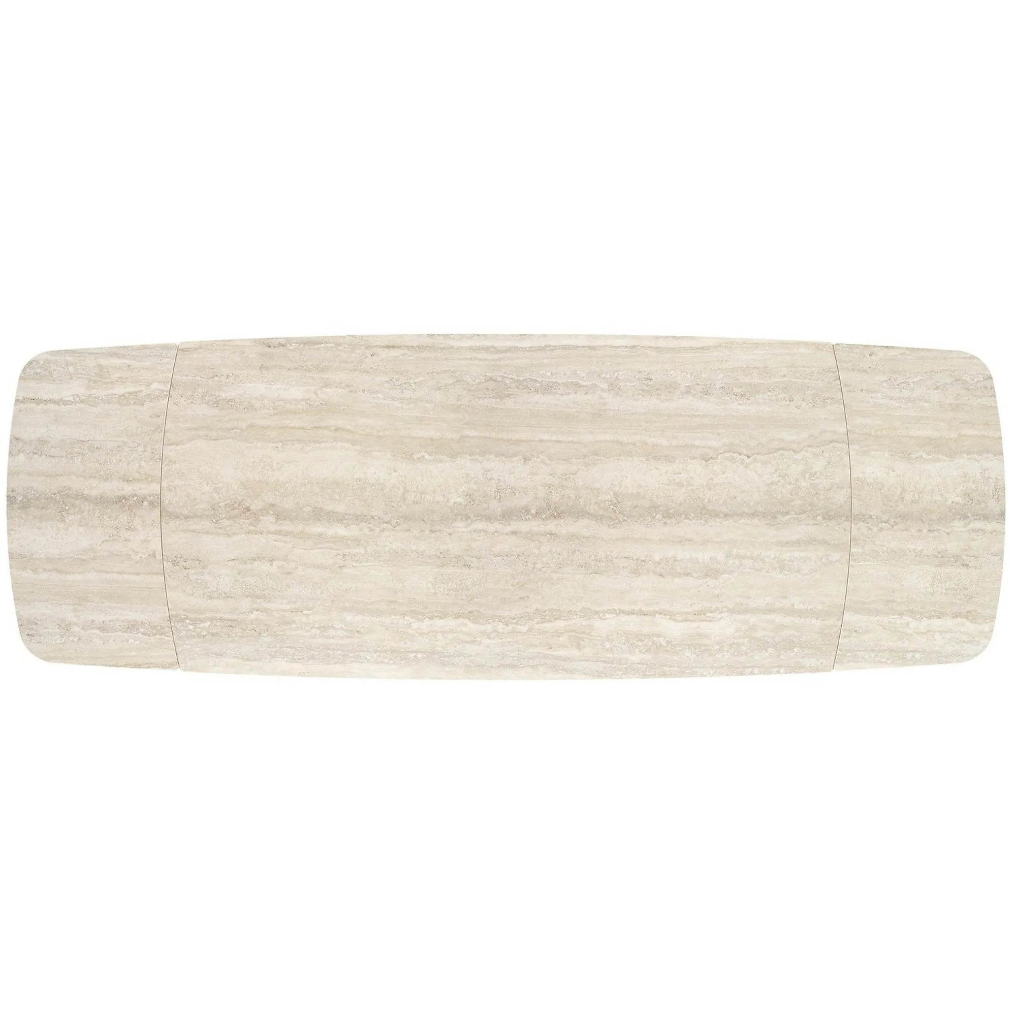 Masa extensibila VITRUS, travertin/negru, piatra sinterizata/metal, 180/260x90x76 cm