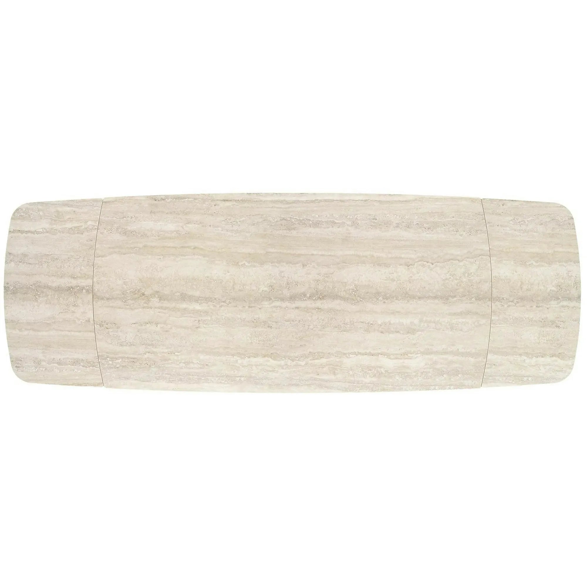 Masa extensibila VITRUS, travertin/negru, piatra sinterizata/metal, 180/260x90x76 cm
