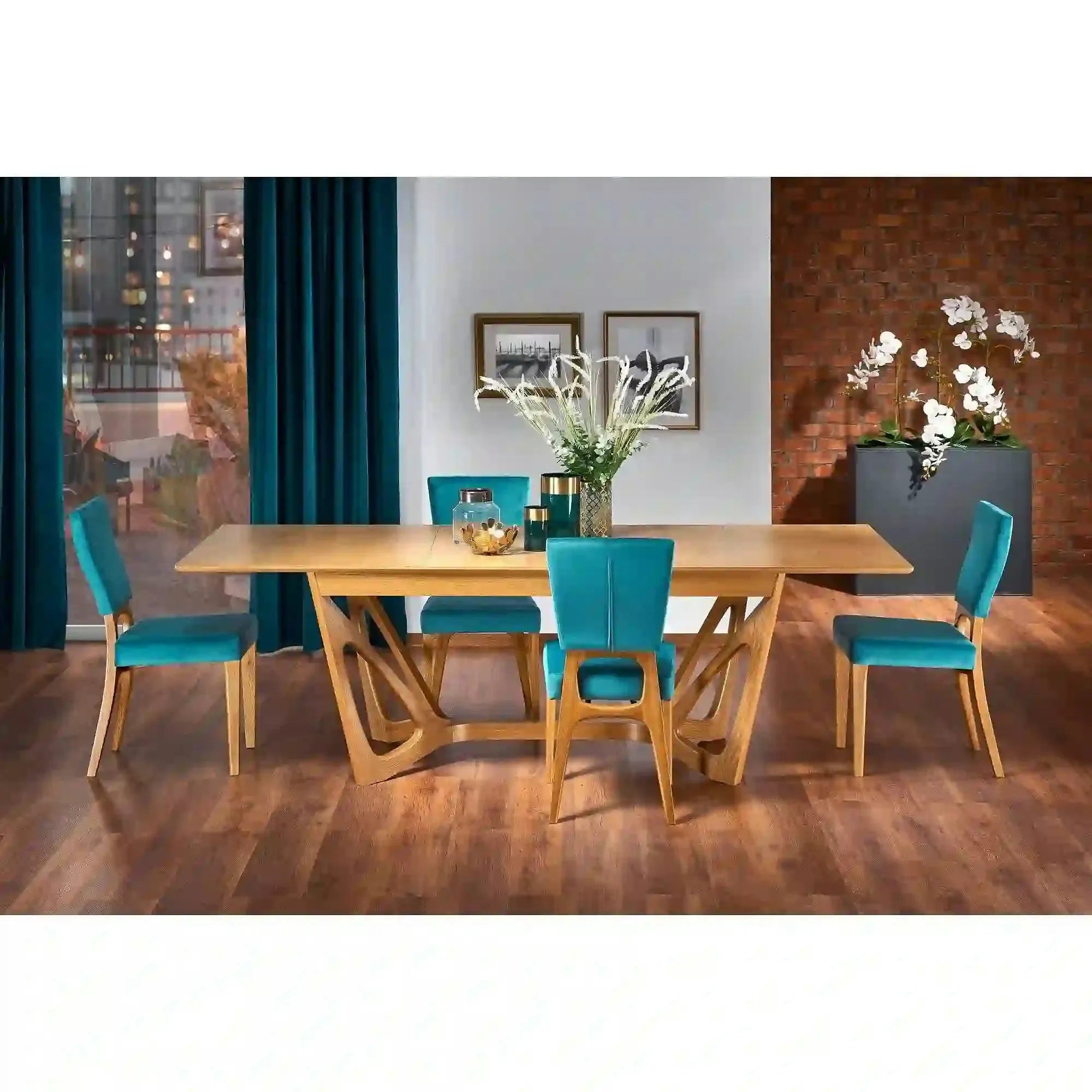 Masa extensibila WENANTY, stejar, 160/240x100x77 cm