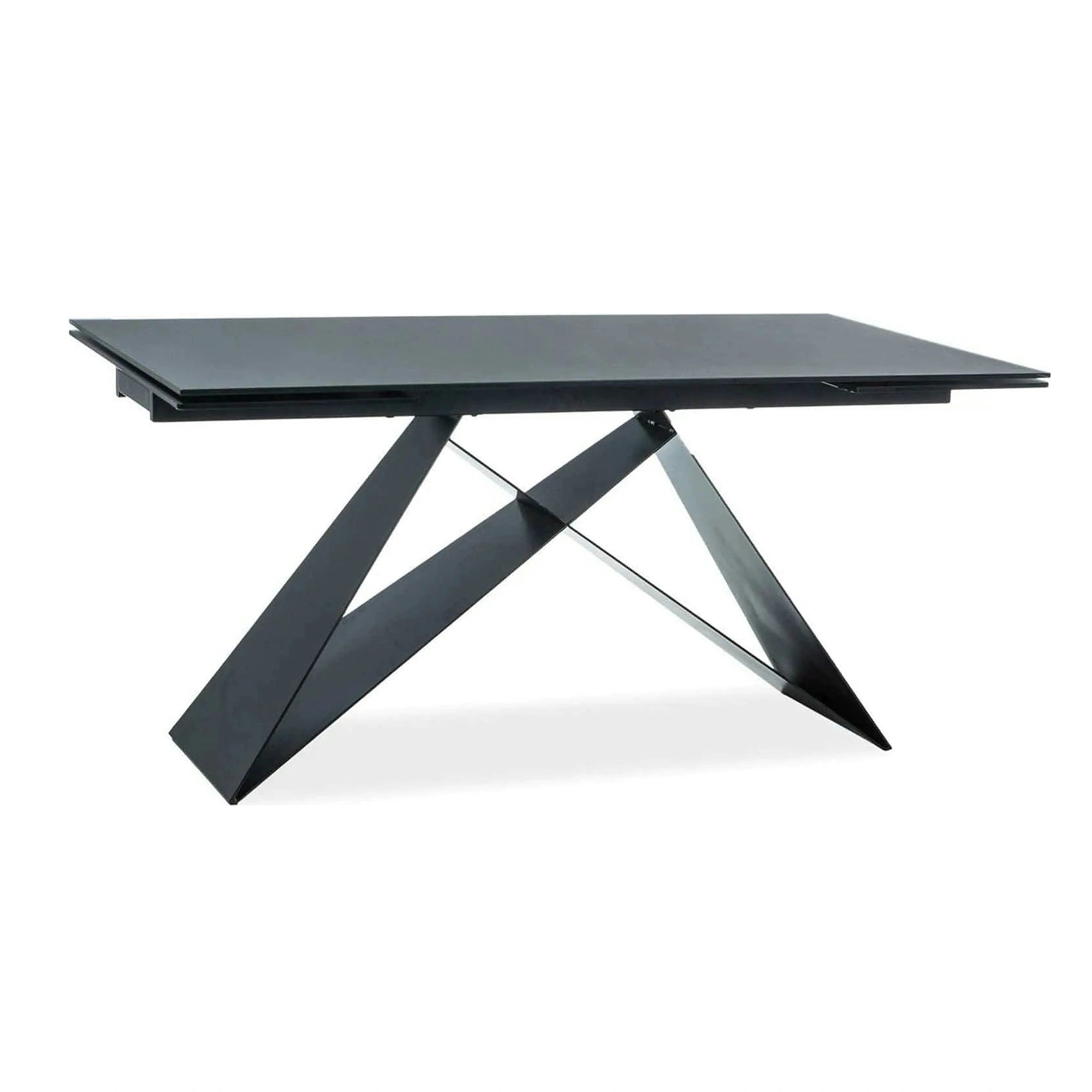Masa extensibila WESTIN I, negru, sticla securizata/metal, 160/240x90x76 cm