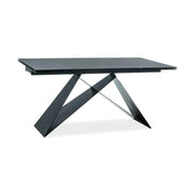 Masa extensibila WESTIN I, negru, sticla securizata/metal, 160/240x90x76 cm