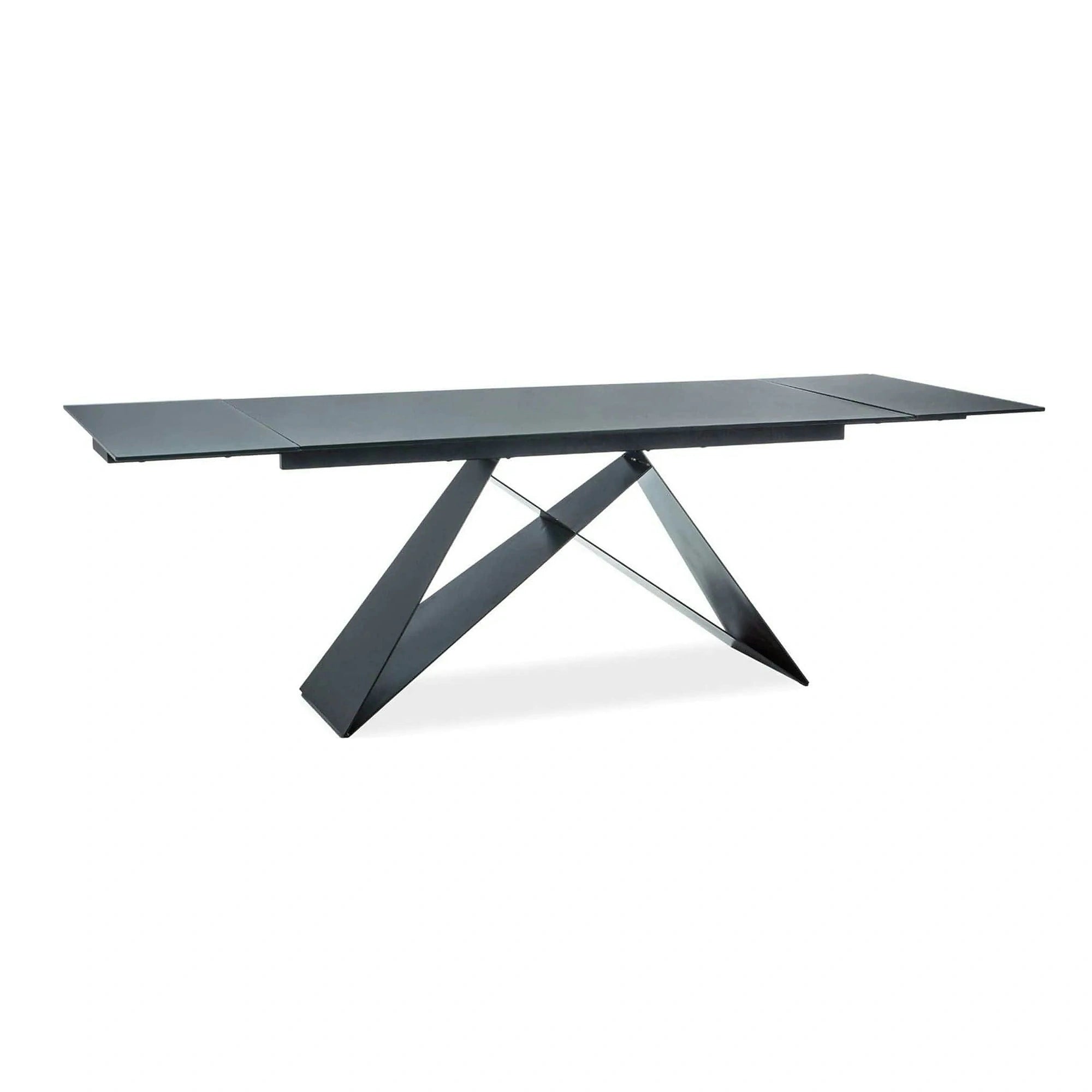 Masa extensibila WESTIN I, negru, sticla securizata/metal, 160/240x90x76 cm