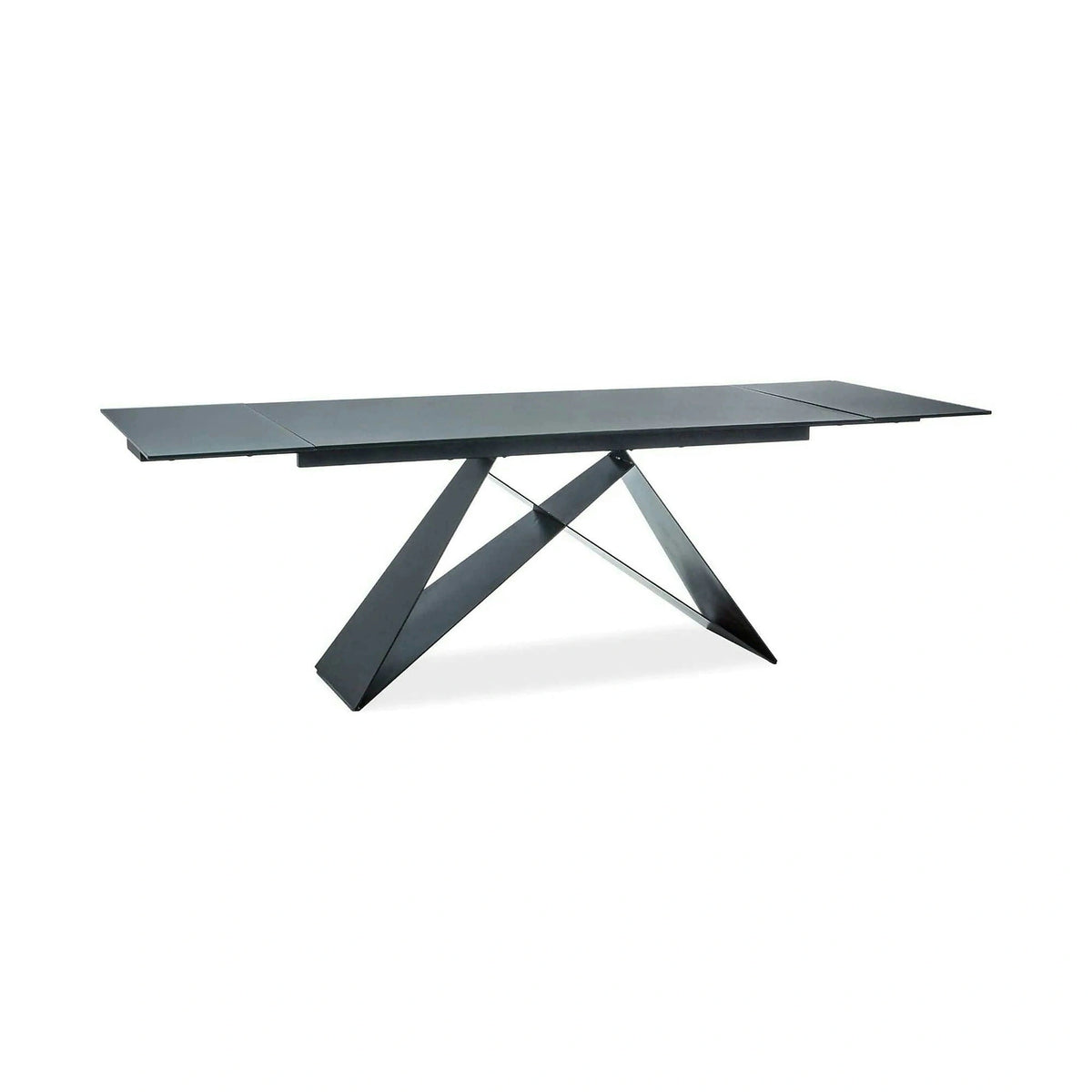 Masa extensibila WESTIN I, negru, sticla securizata/metal, 160/240x90x76 cm