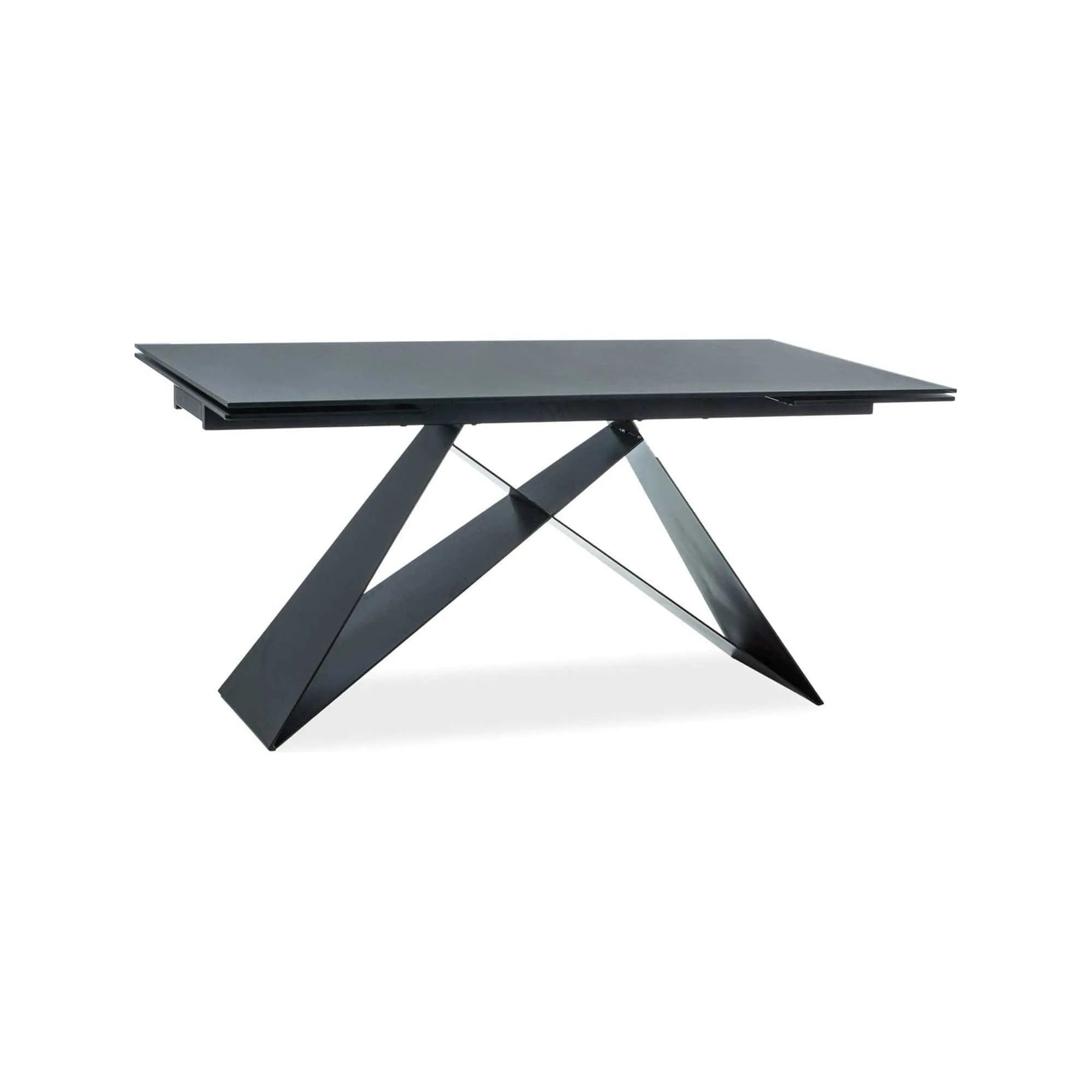Masa extensibila WESTIN I, negru, sticla securizata/metal, 160/240x90x76 cm