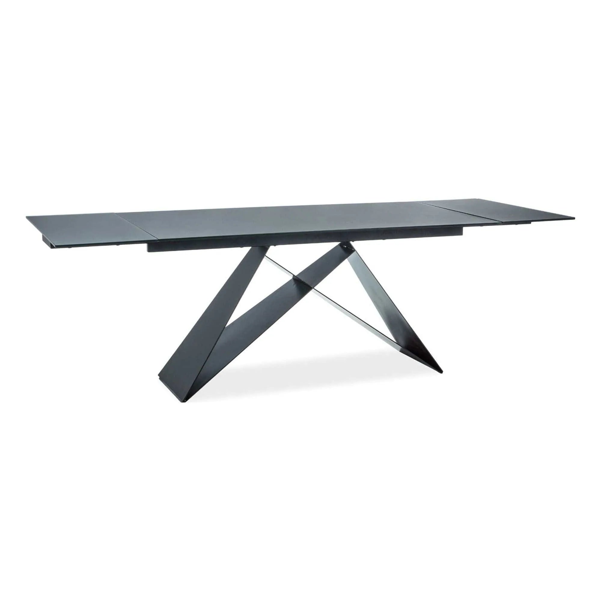 Masa extensibila WESTIN I, negru, sticla securizata/metal, 160/240x90x76 cm