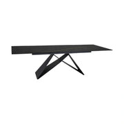 Masa extensibila WESTIN, negru, sticla/metal, 160-240x90x77 cm