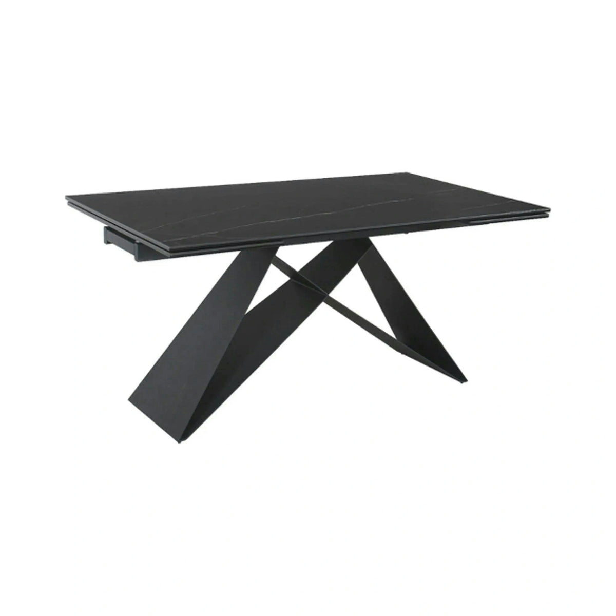 Masa extensibila WESTIN, negru, sticla/metal, 160-240x90x77 cm