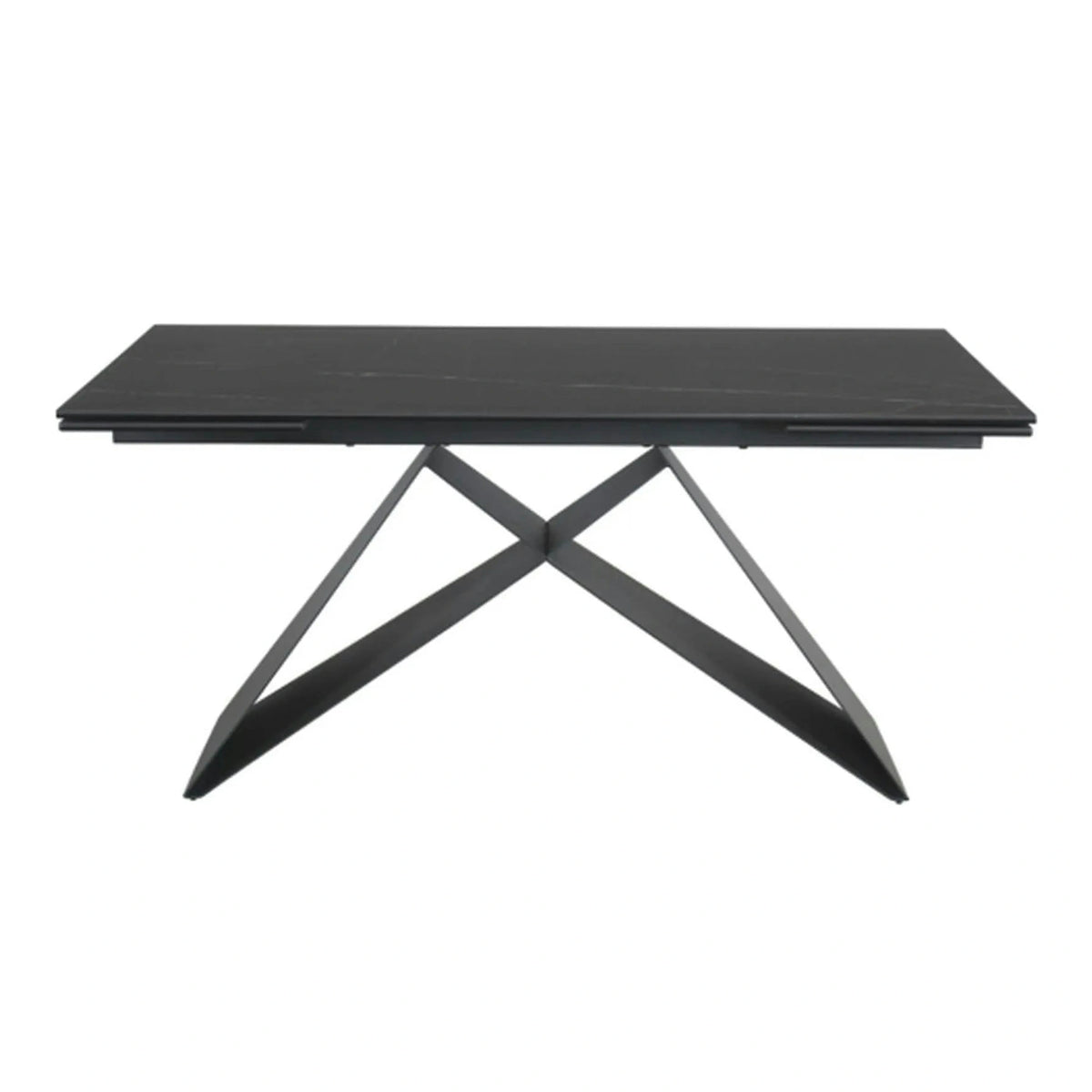 Masa extensibila WESTIN, negru, sticla/metal, 160-240x90x77 cm