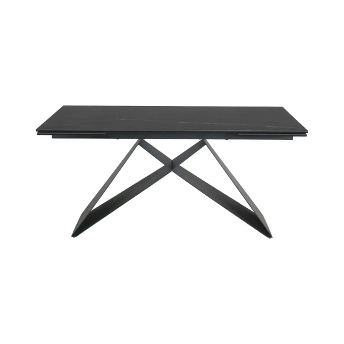 Masa extensibila WESTIN, negru, sticla/metal, 160-240x90x77 cm