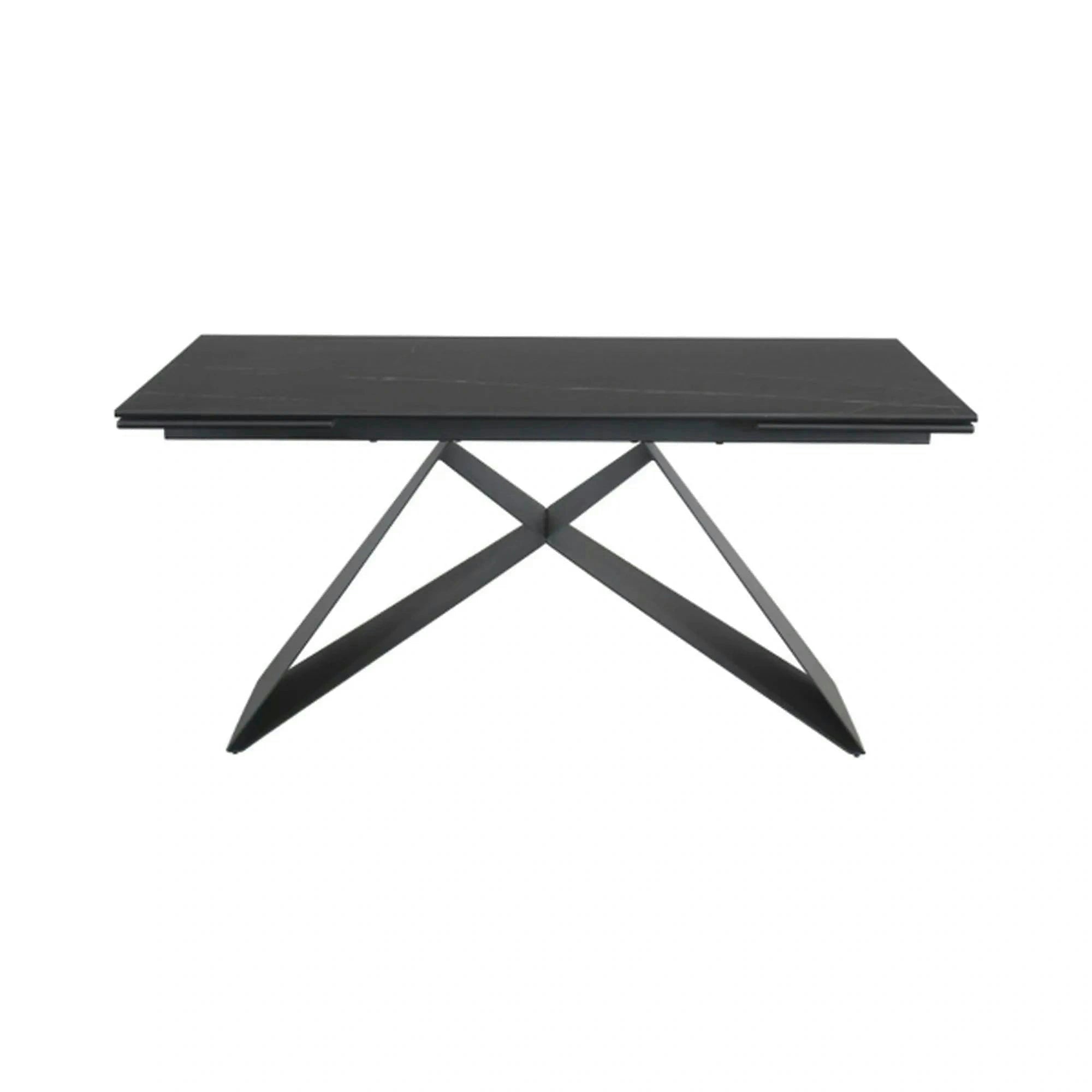 Masa extensibila WESTIN, negru, sticla/metal, 160-240x90x77 cm