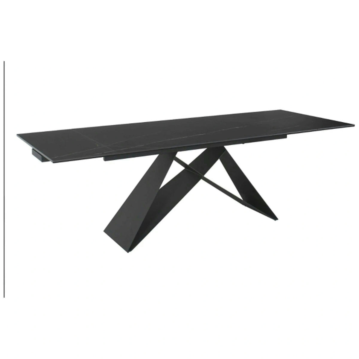 Masa extensibila WESTIN, negru, sticla/metal, 160-240x90x77 cm