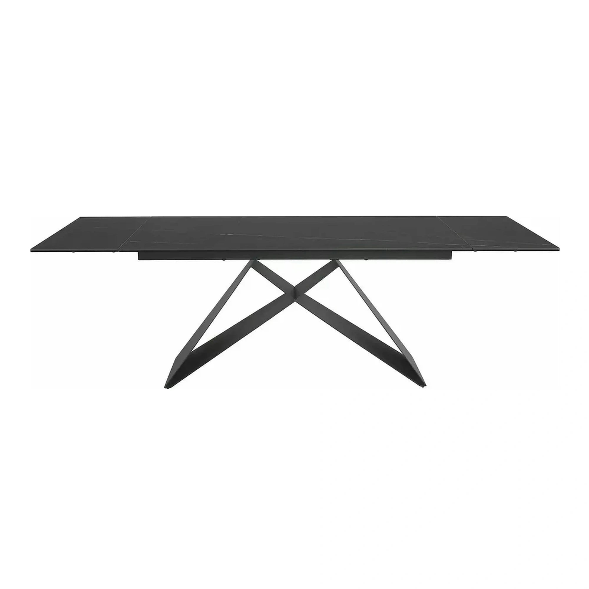 Masa extensibila WESTIN, negru, sticla/metal, 160-240x90x77 cm