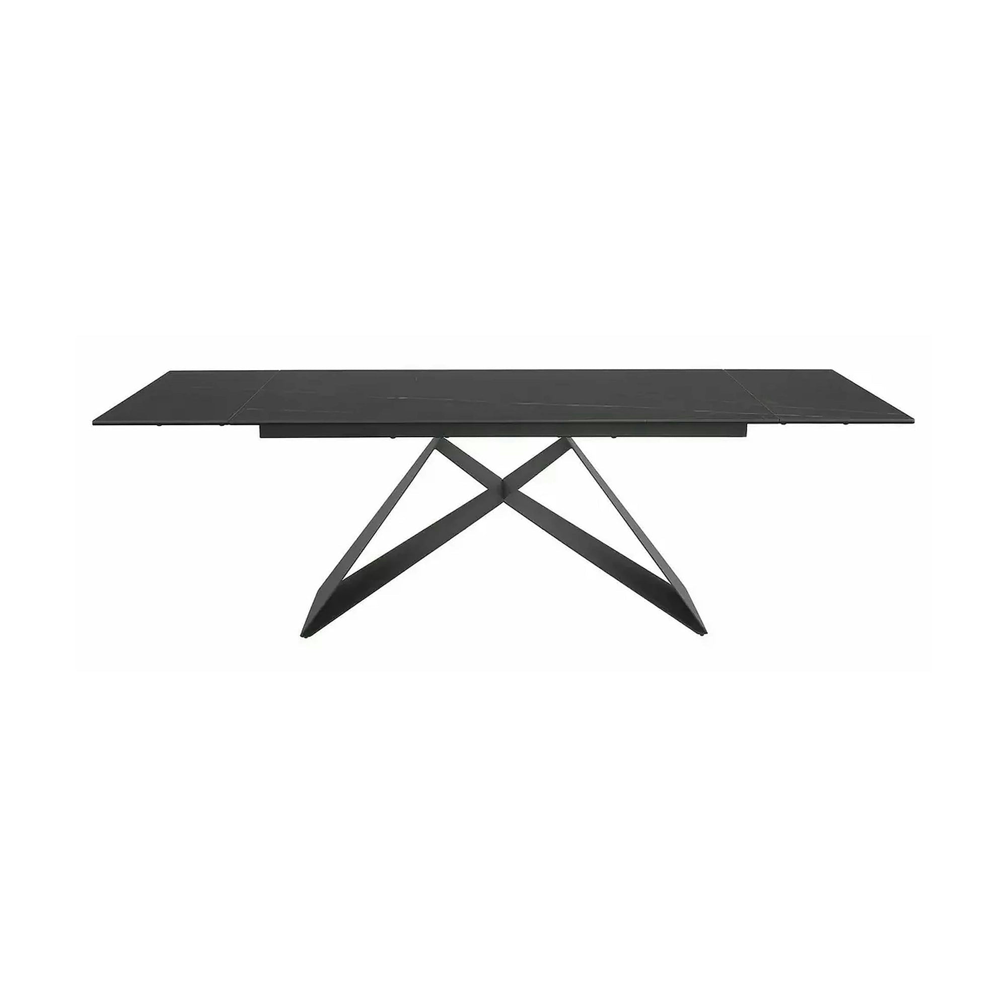 Masa extensibila WESTIN, negru, sticla/metal, 160-240x90x77 cm