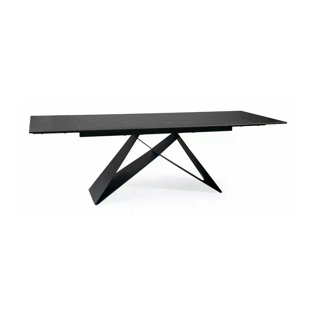 Masa extensibila WESTIN, negru, sticla/metal, 160-240x90x77 cm