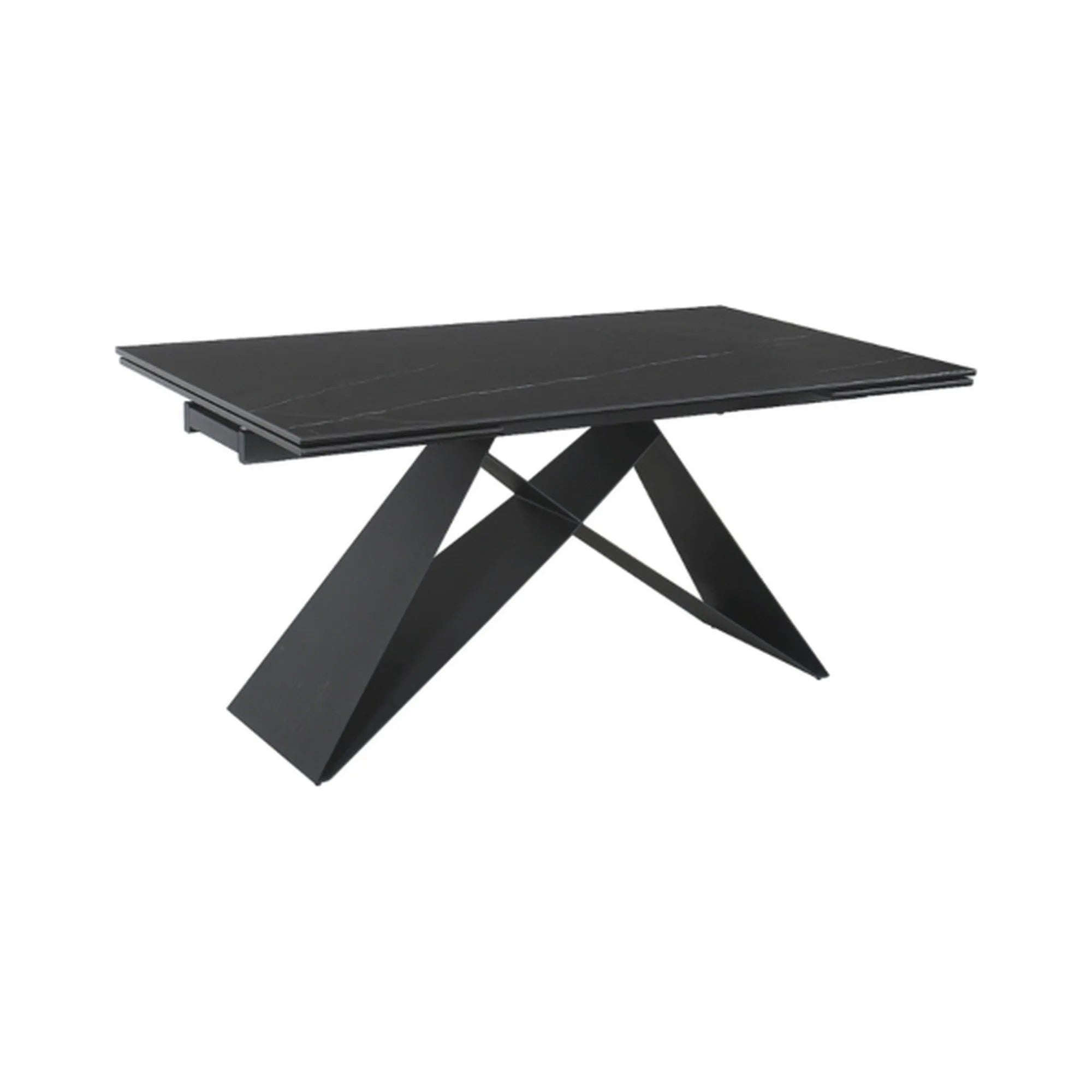 Masa extensibila WESTIN, negru, sticla/metal, 160-240x90x77 cm