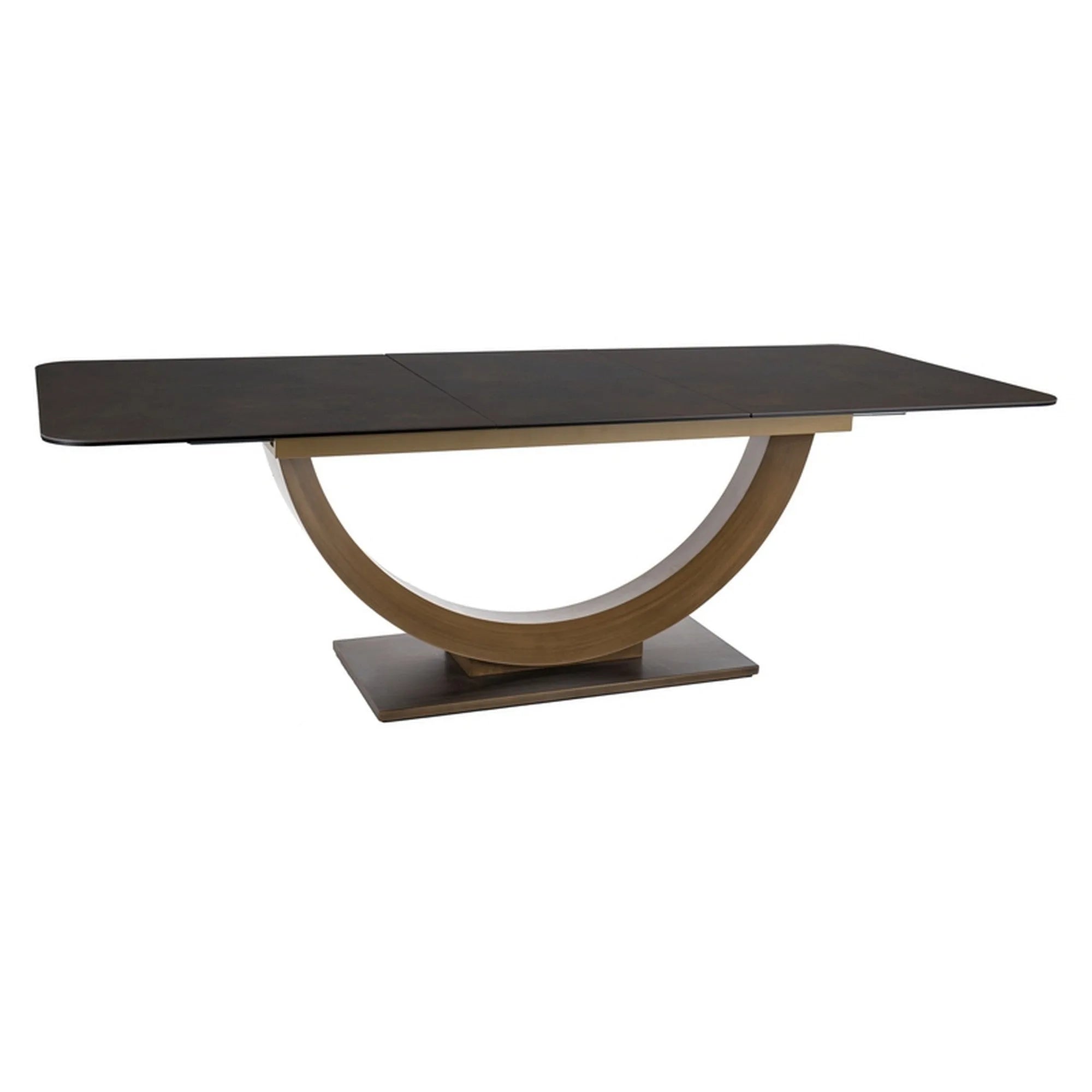 Masa extensibila WILSON CERAMIC, maro, sticla securizata/ceramica, 180-240x100x76 cm