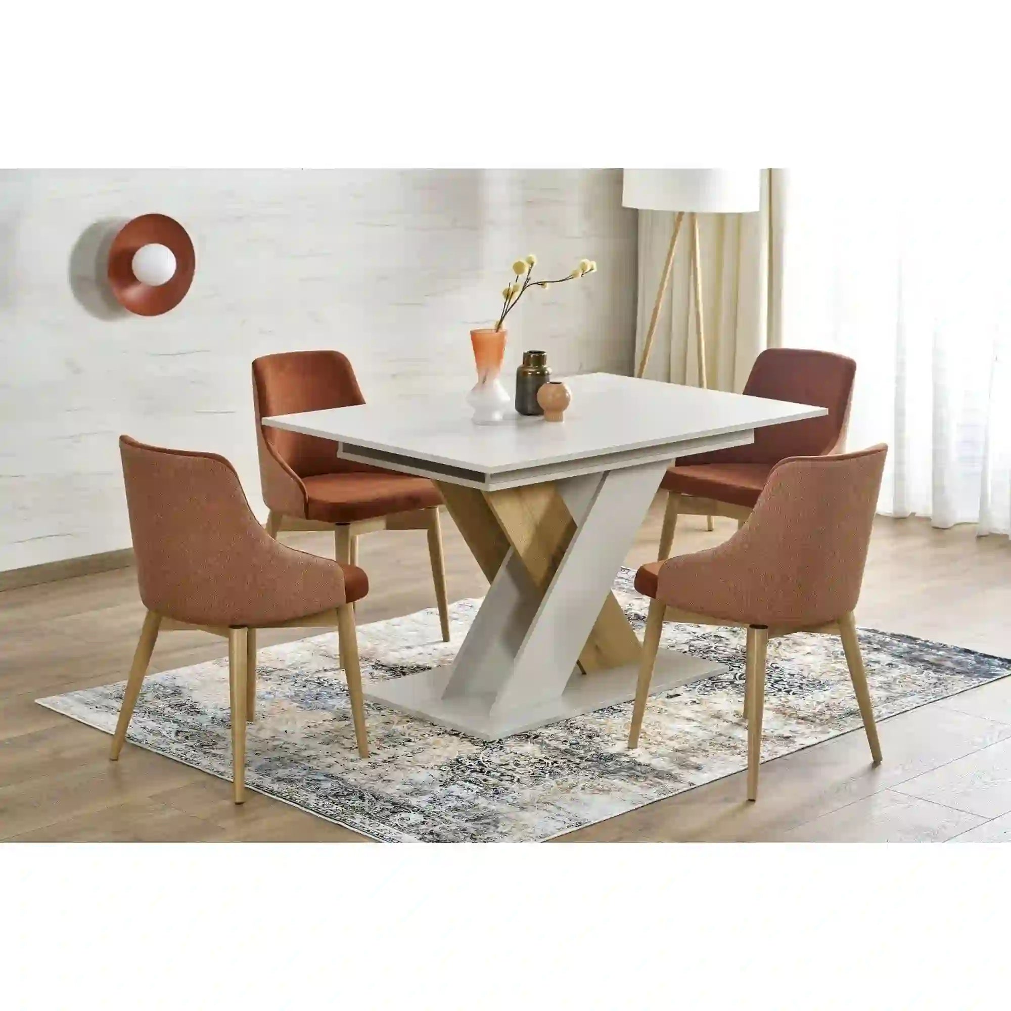Masa extensibila XARELTO, casmir/stejar, PAL furniruit, 130/175x85x76 cm