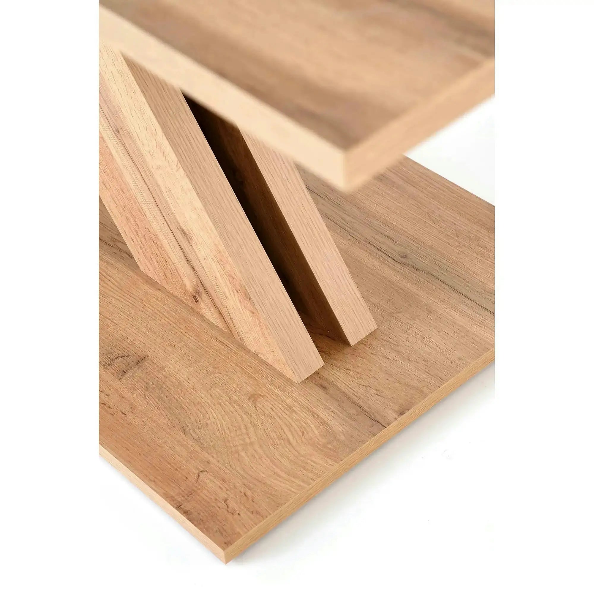 Masa extensibila XARELTO, stejar/negru, PAL furniruit, 130/175x85x76 cm