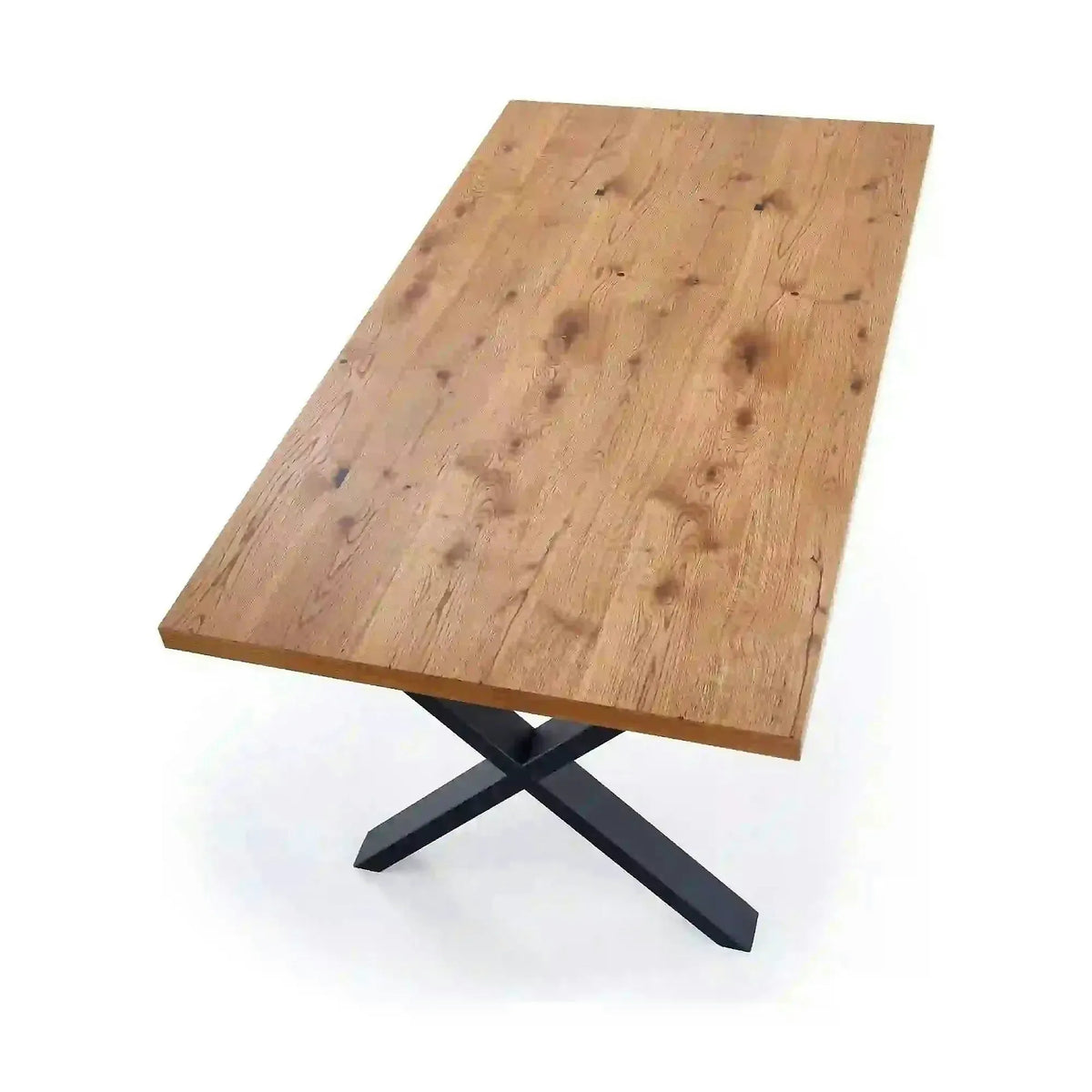 Masa extensibila XAVIER, stejar deschis/negru, lemn/otel, 160/250x90x76 cm
