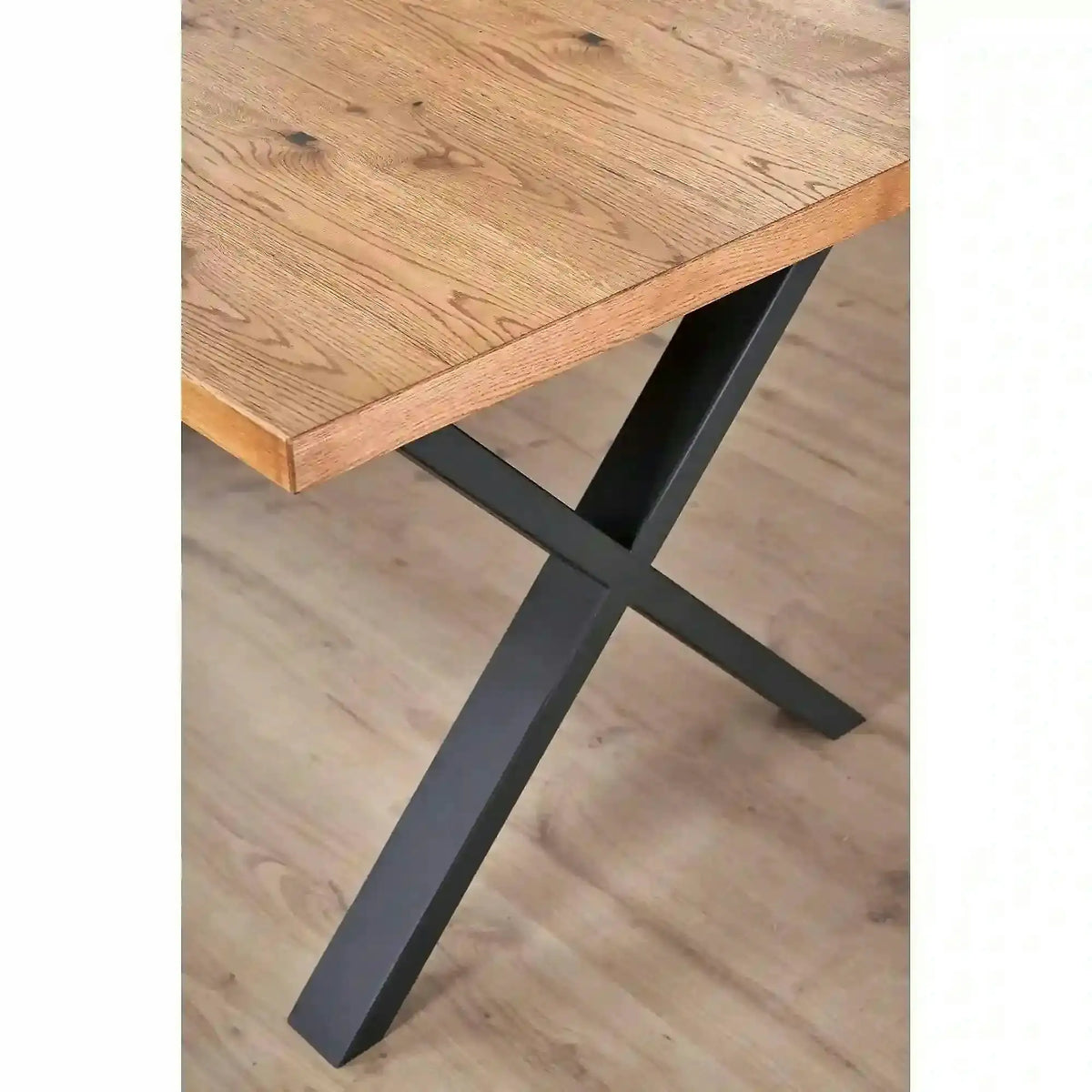 Masa extensibila XAVIER, stejar deschis/negru, lemn/otel, 160/250x90x76 cm