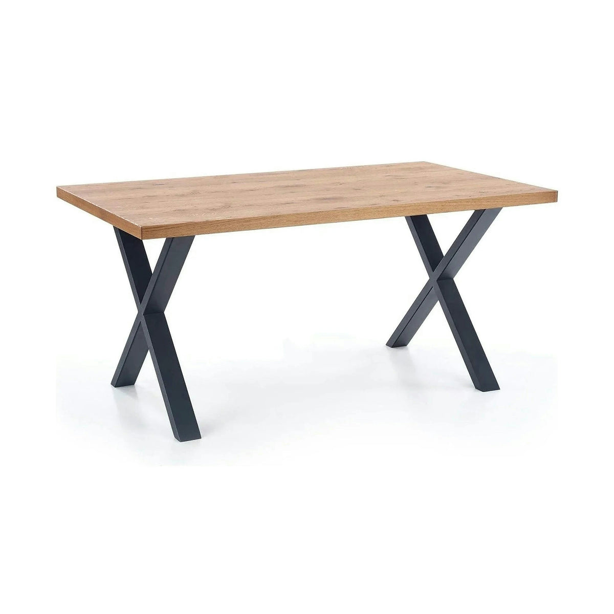 Masa extensibila XAVIER, stejar deschis/negru, lemn/otel, 160/250x90x76 cm