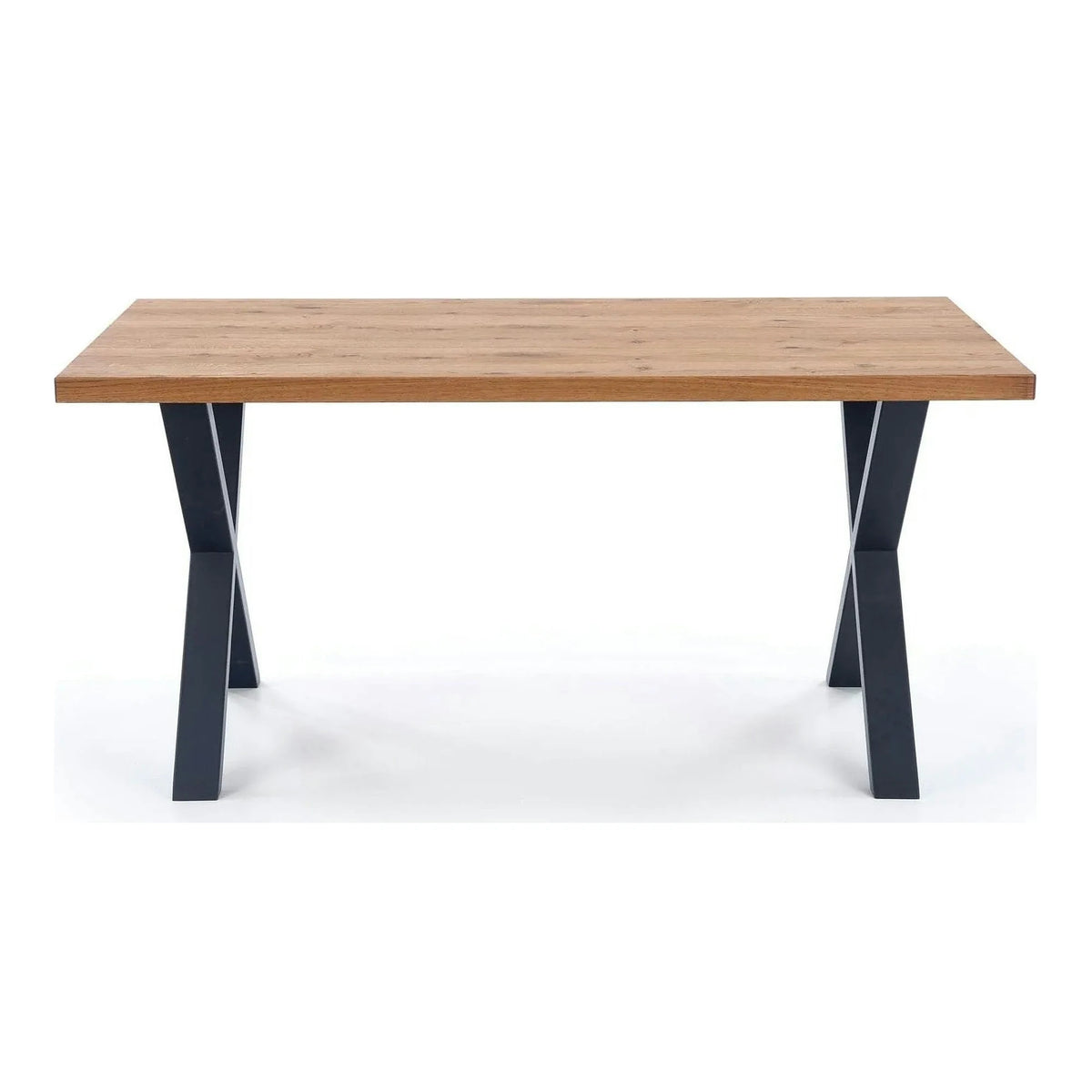 Masa extensibila XAVIER, stejar deschis/negru, lemn/otel, 160/250x90x76 cm