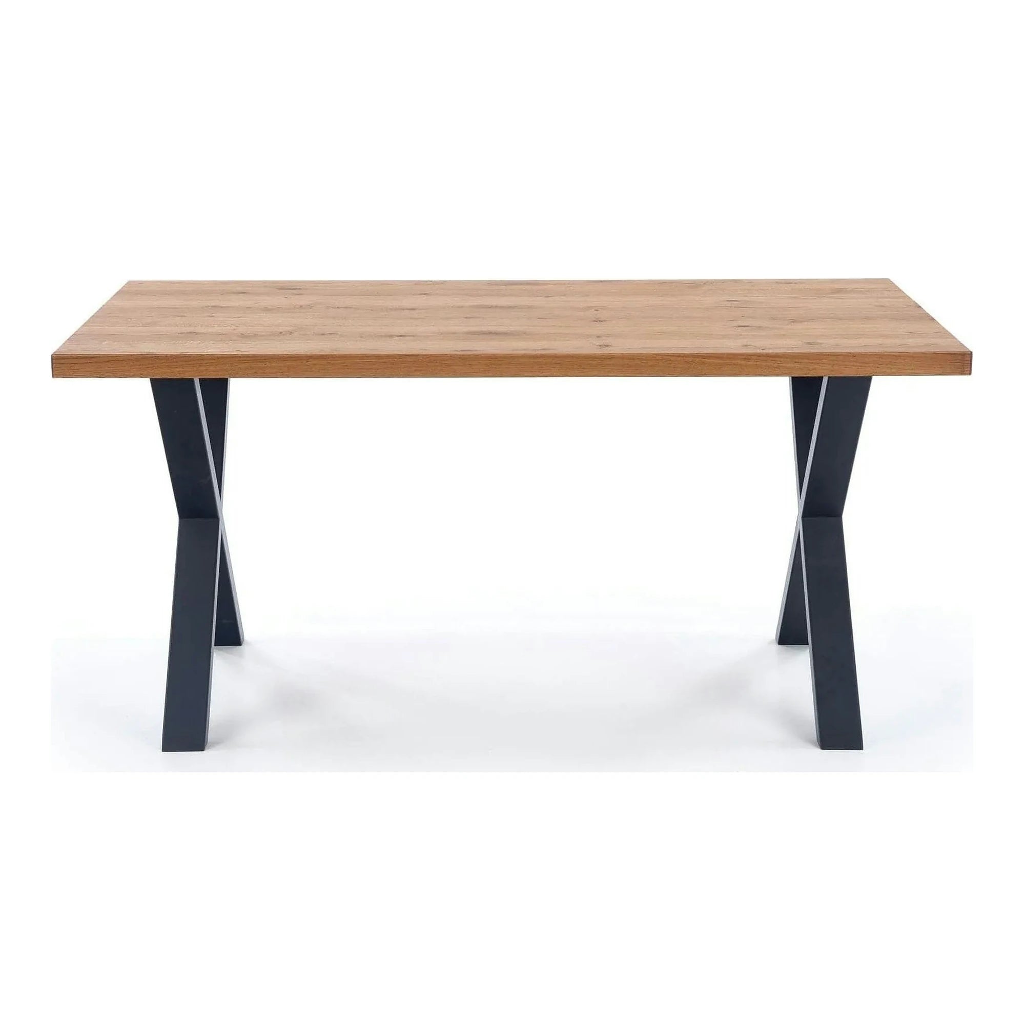 Masa extensibila XAVIER, stejar deschis/negru, lemn/otel, 160/250x90x76 cm