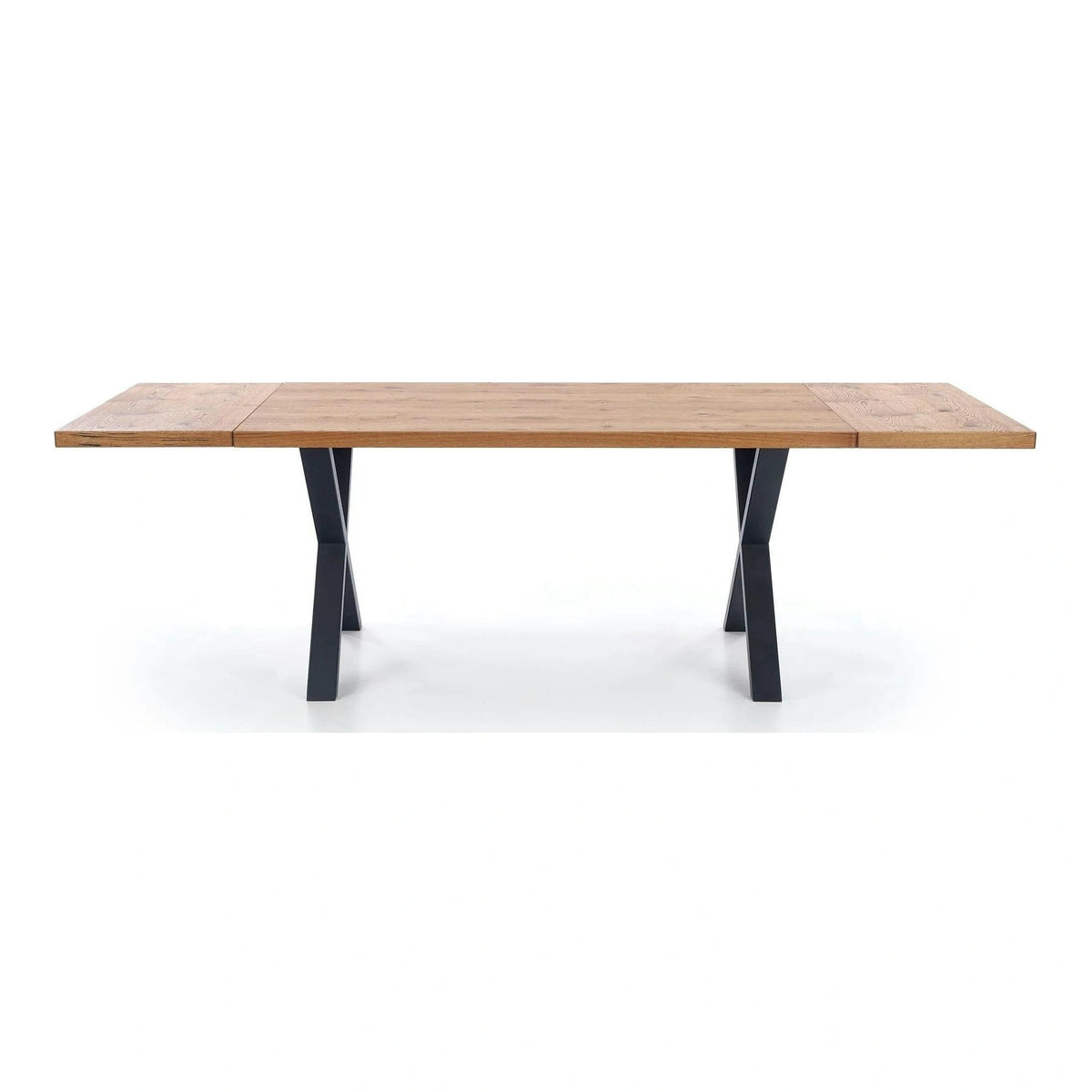 Masa extensibila XAVIER, stejar deschis/negru, lemn/otel, 160/250x90x76 cm