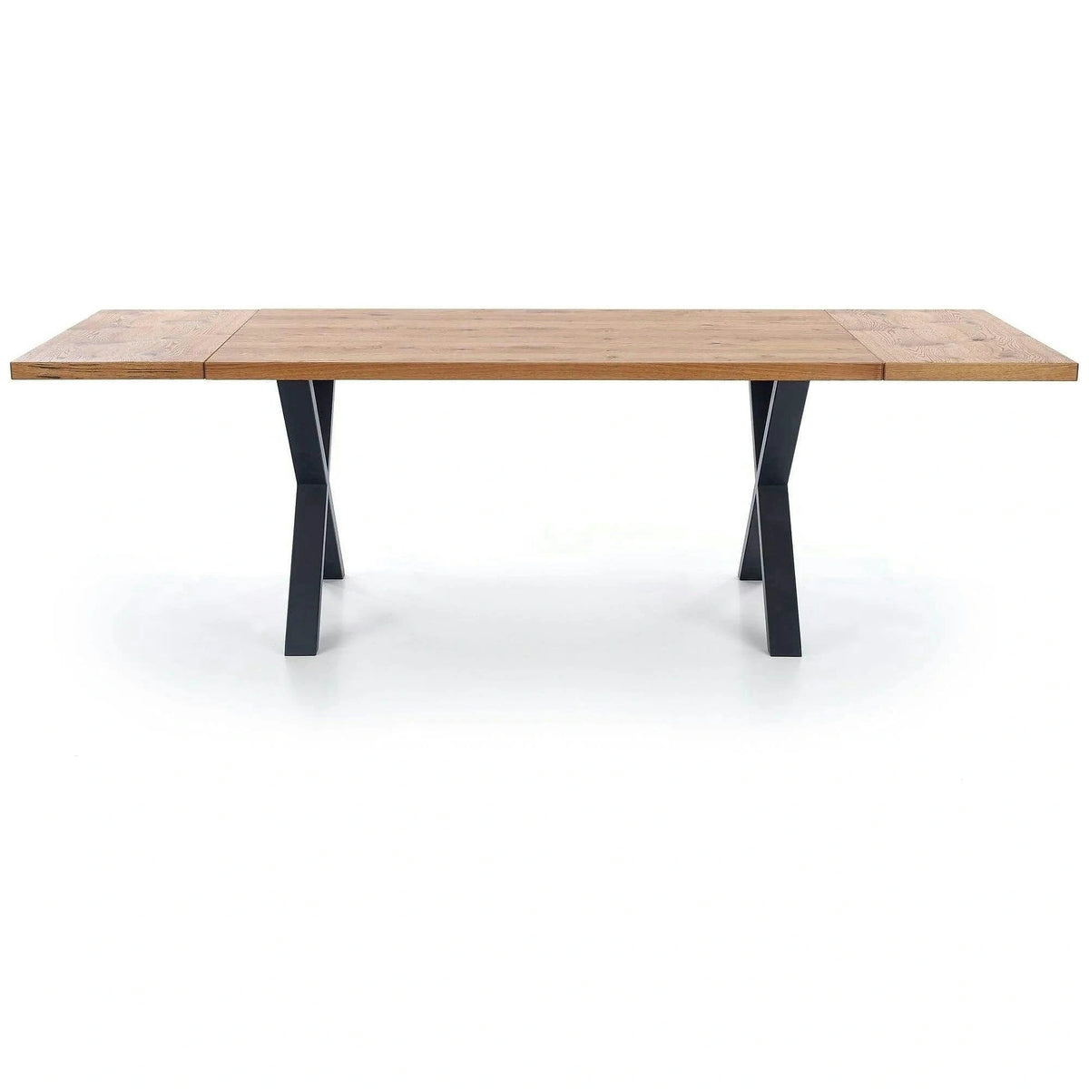 Masa extensibila XAVIER, stejar deschis/negru, lemn/otel, 160/250x90x76 cm