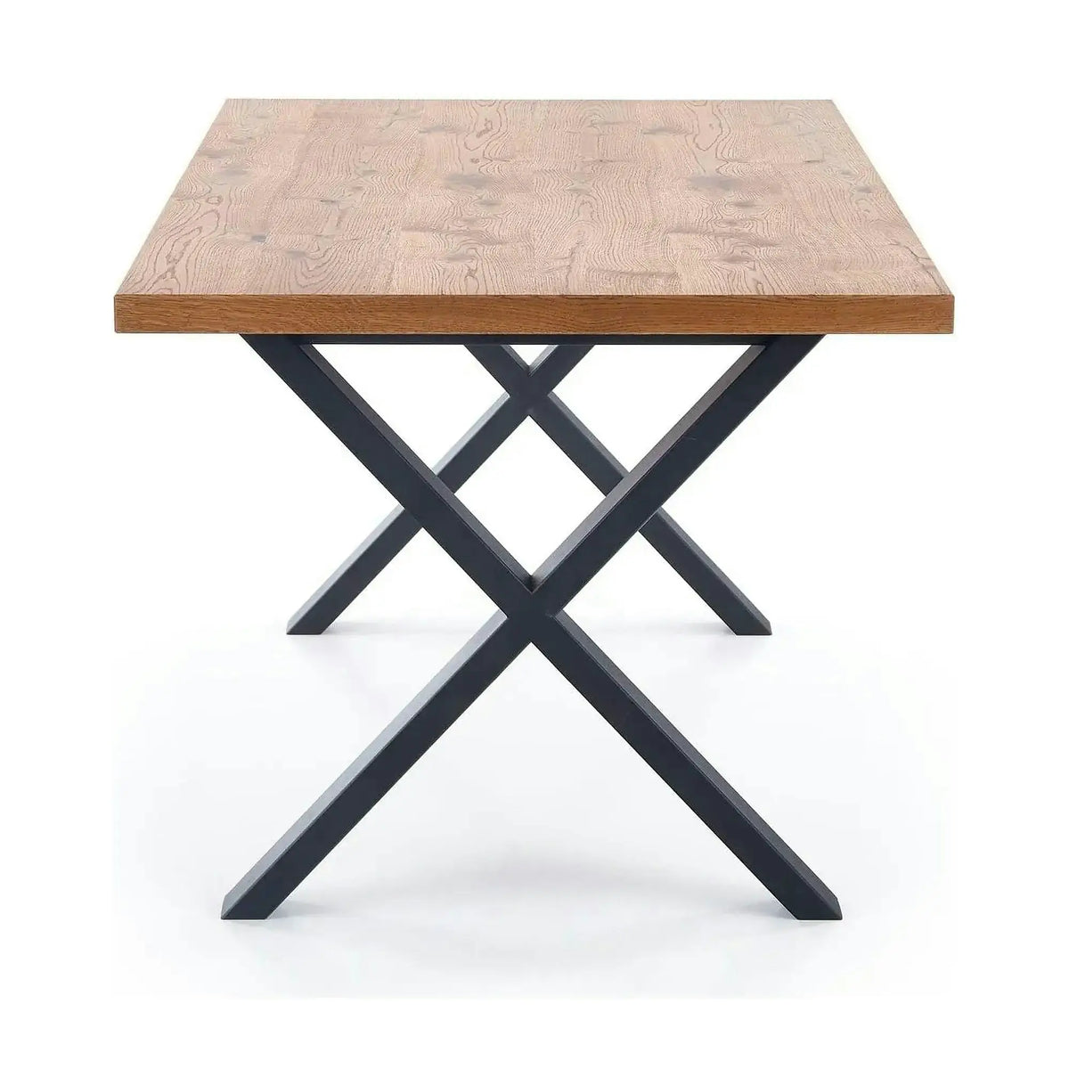 Masa extensibila XAVIER, stejar deschis/negru, lemn/otel, 160/250x90x76 cm