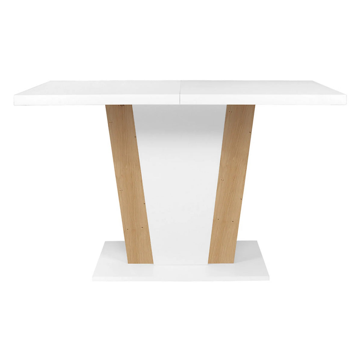 Masa extensibila ZALDER, alb/stejar artisan, PAL, 120/160x68x76 cm