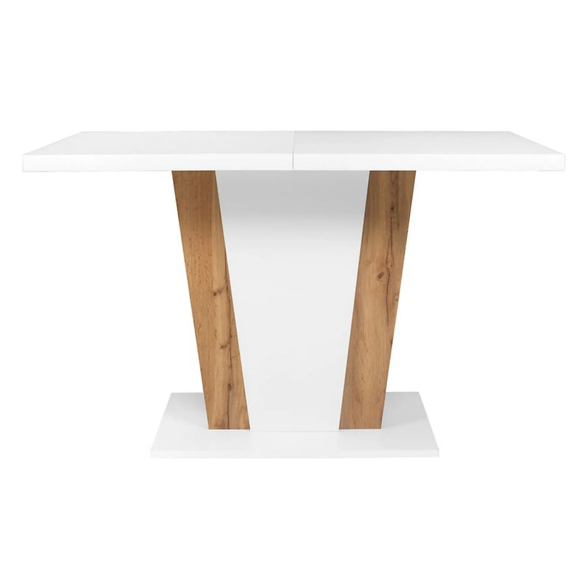 Masa extensibila ZALDER, alb/stejar wotan, PAL, 120/160x68x76 cm