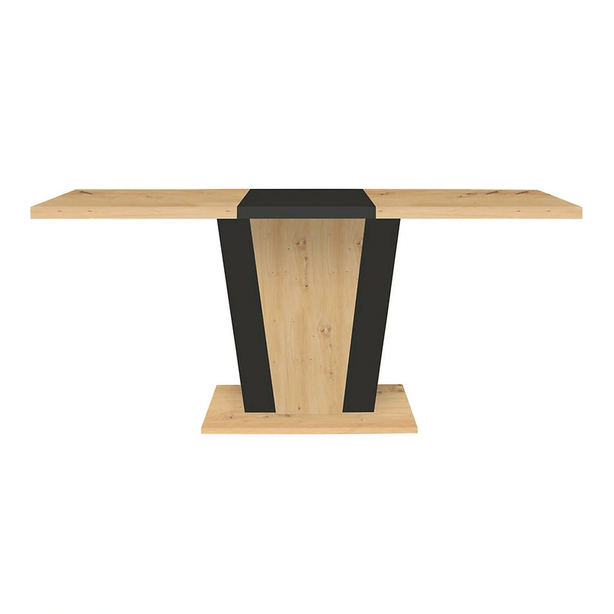 Masa extensibila ZALDER, stejar artisan/negru, PAL, 120/160x68x76 cm