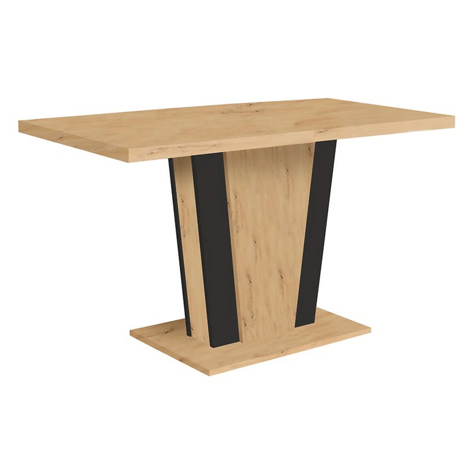 Masa extensibila ZALDER, stejar artisan/negru, PAL, 120/160x68x76 cm