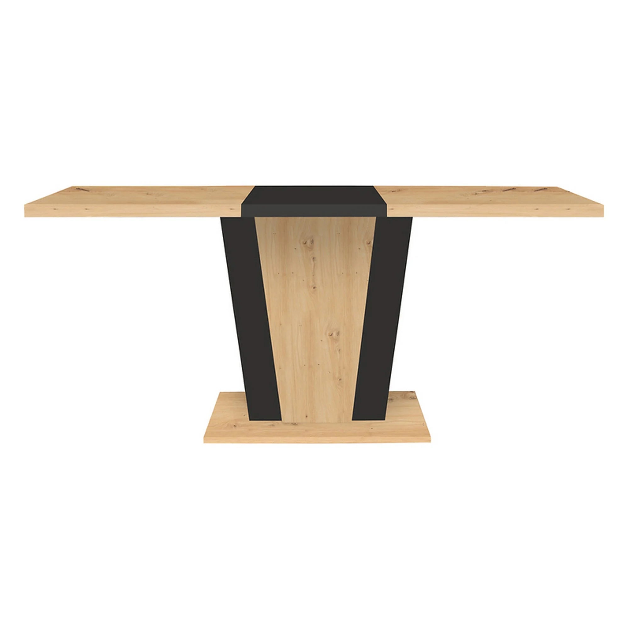 Masa extensibila ZALDER, stejar artisan/negru, PAL, 120/160x68x76 cm