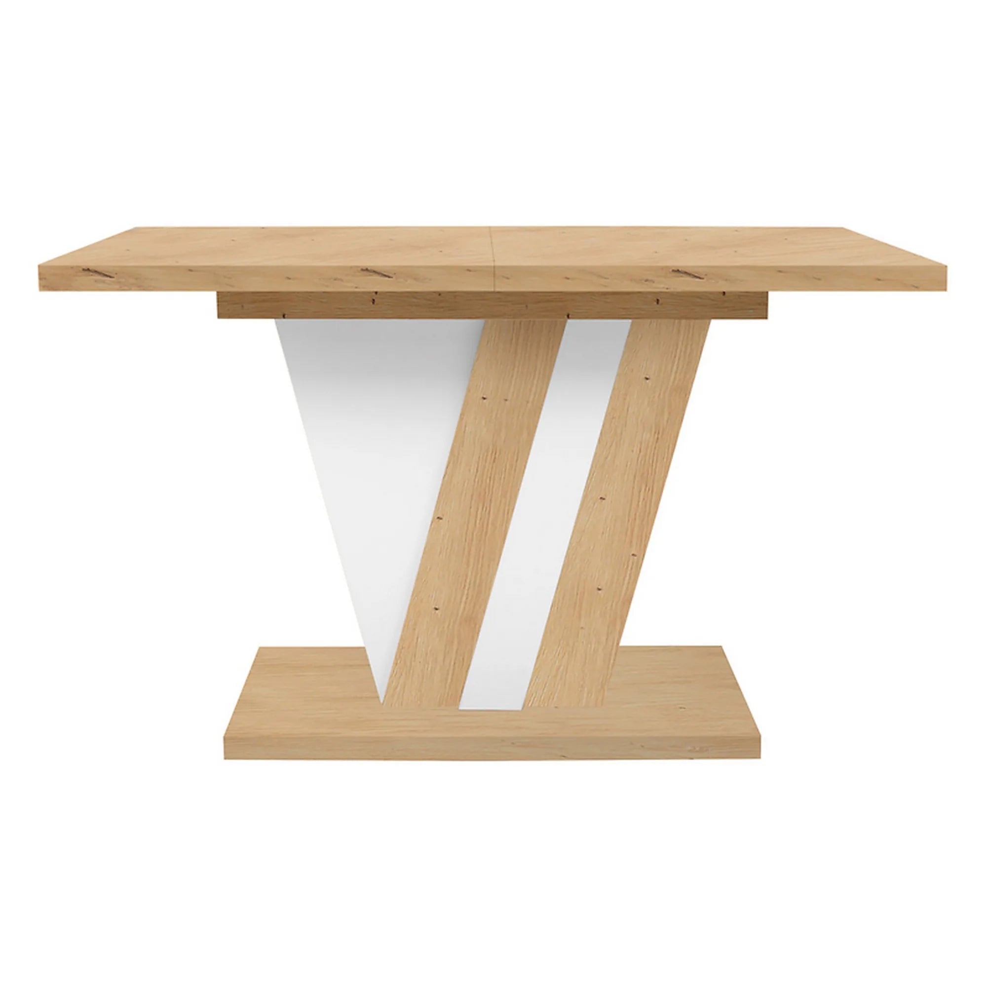 Masa extensibila ZATAR, stejar artisan/alb, PAL, 125/170x75x76 cm