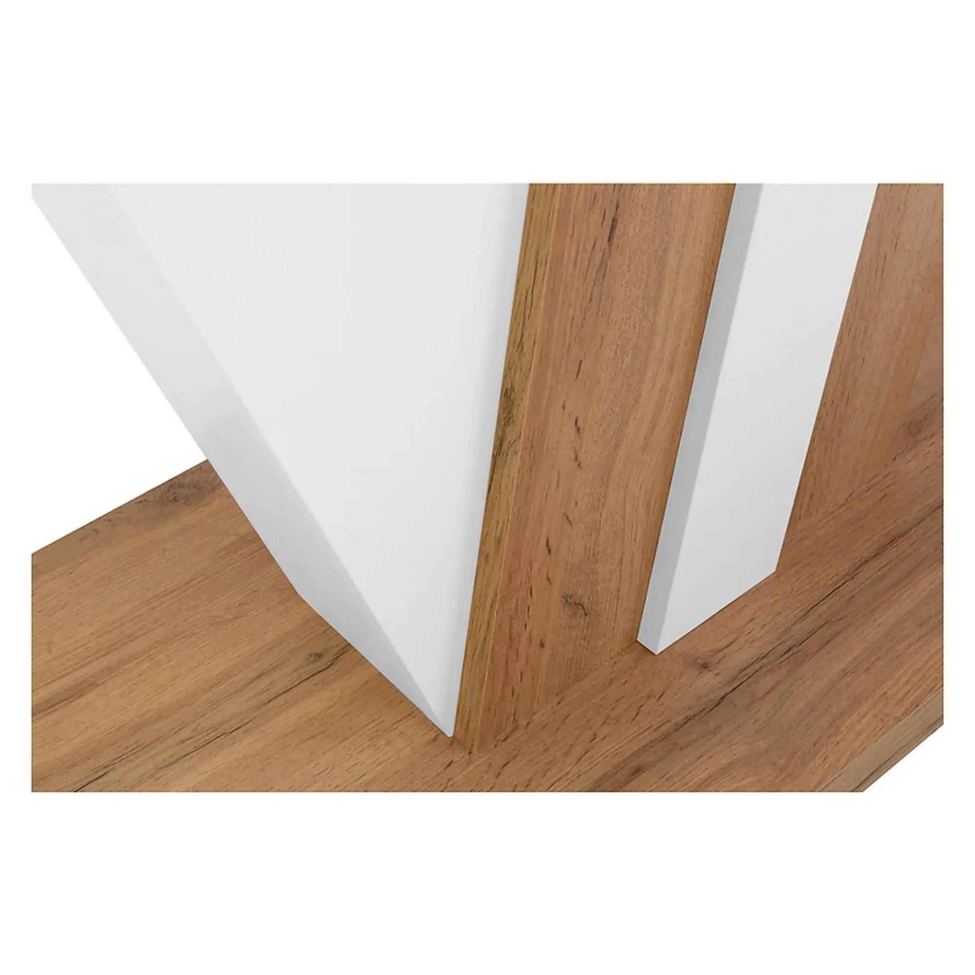 Masa extensibila ZATAR, stejar wotan/alb, PAL laminat, 125/170x75x76 cm