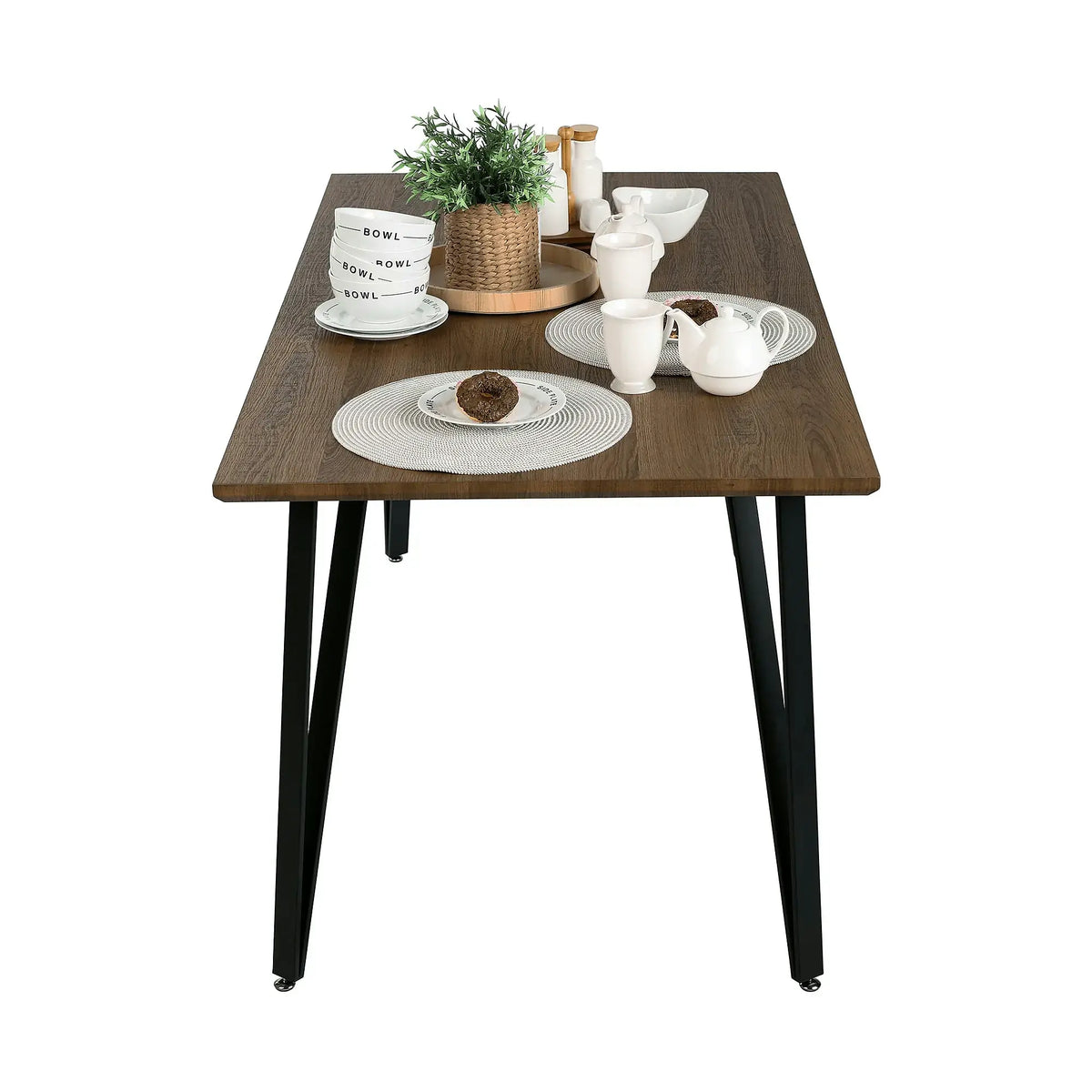 Masa FRIADO, stejar/negru, metal, 150x80x75 cm