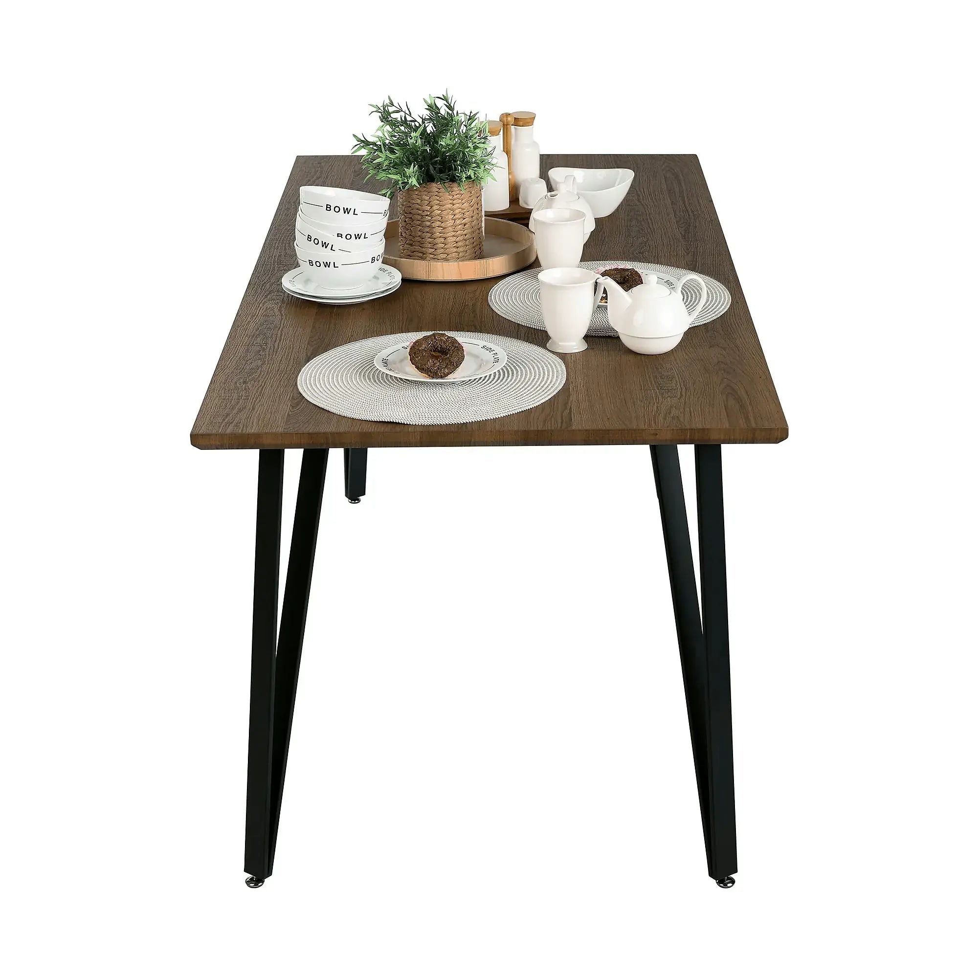 Masa FRIADO, stejar/negru, metal, 150x80x75 cm