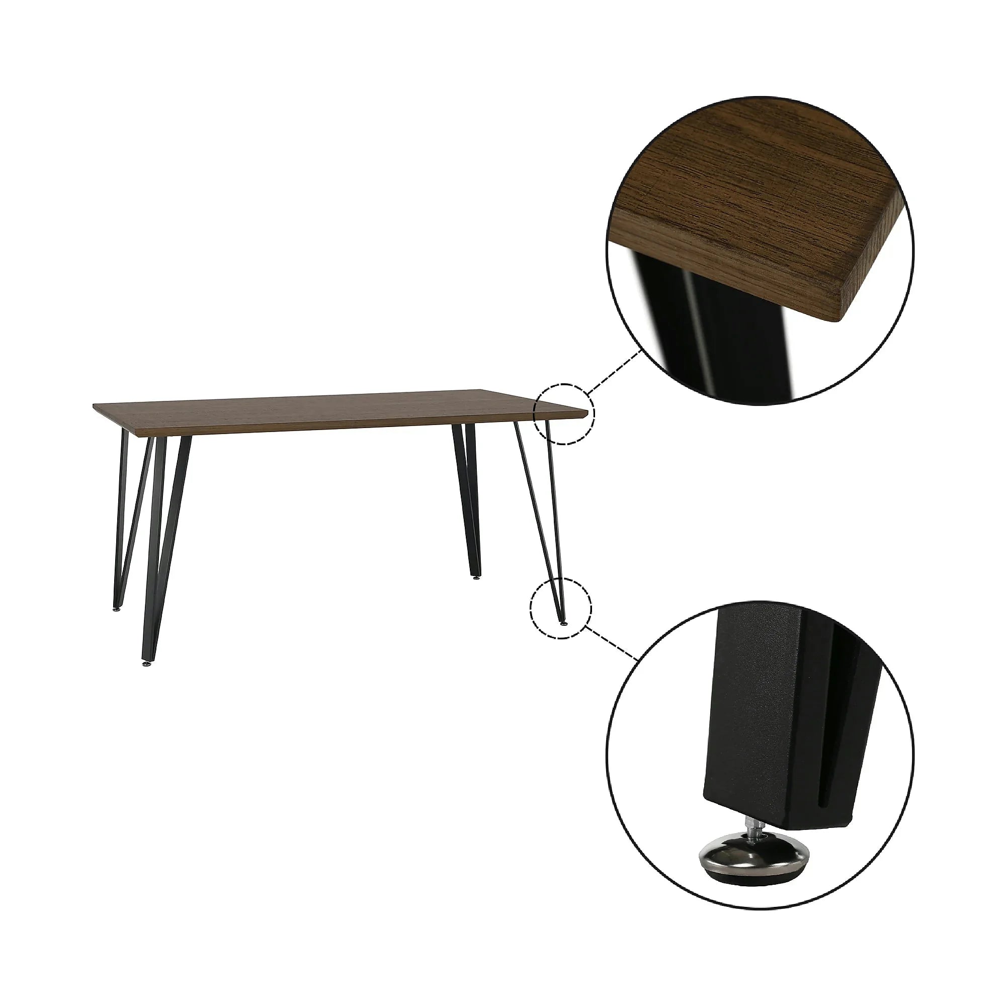 Masa FRIADO, stejar/negru, metal, 150x80x75 cm