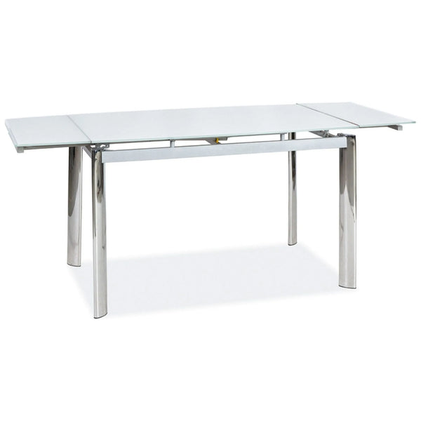 Masa GD020 alb/crom, sticla/metal, 120/180x80x76 cm