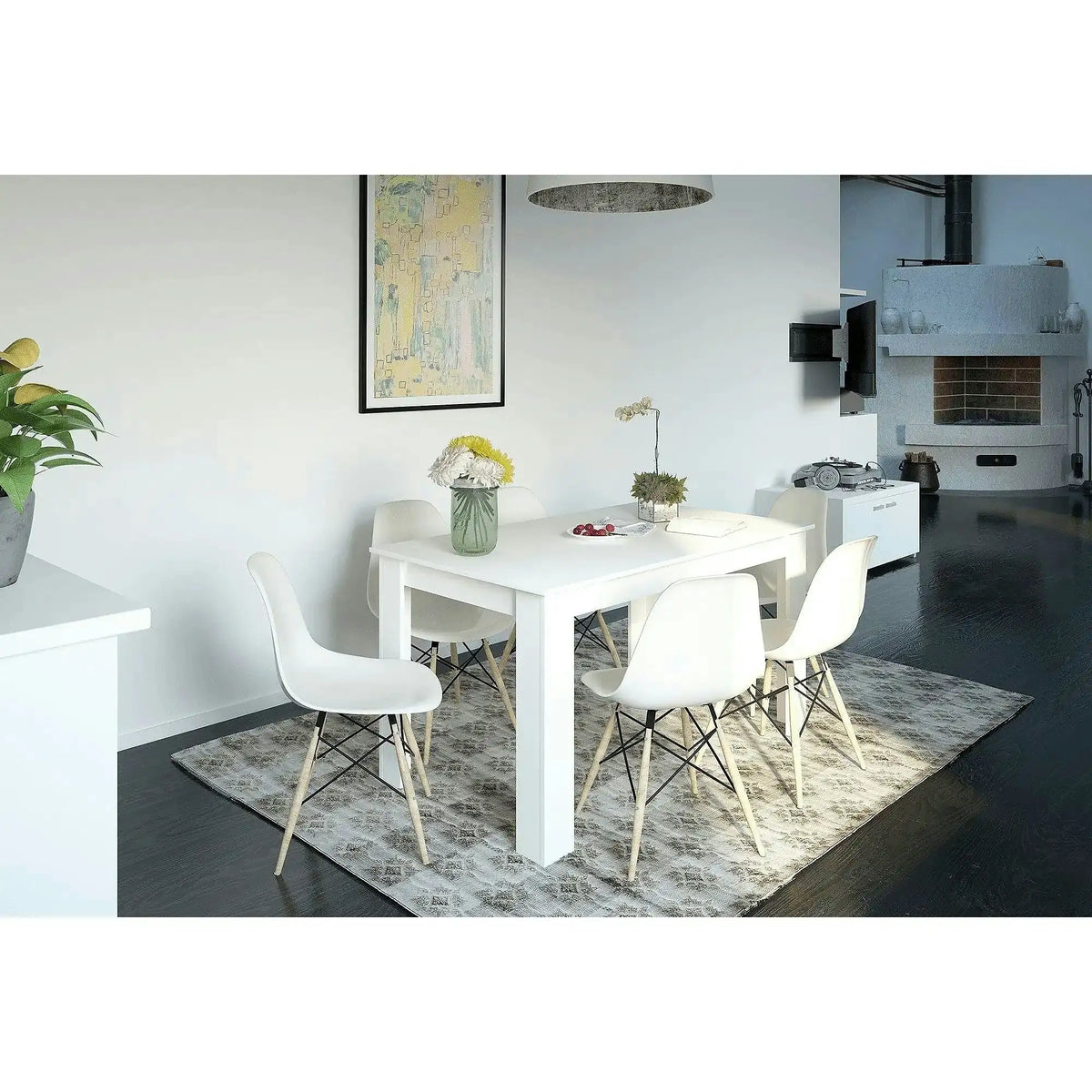 Masa GENERAL NEW, alb, DTD laminat, 140x80x75 cm