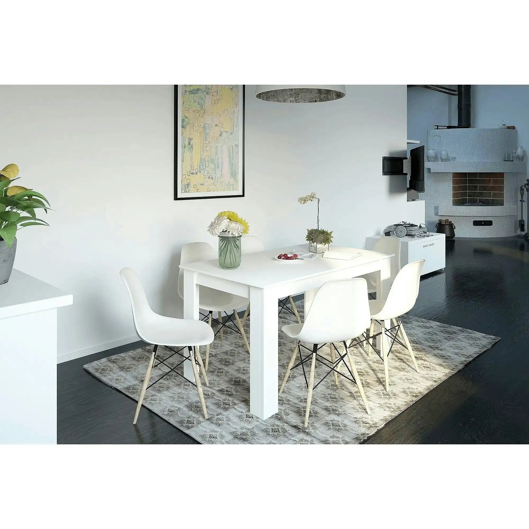 Masa GENERAL NEW, alb, DTD laminat, 140x80x75 cm