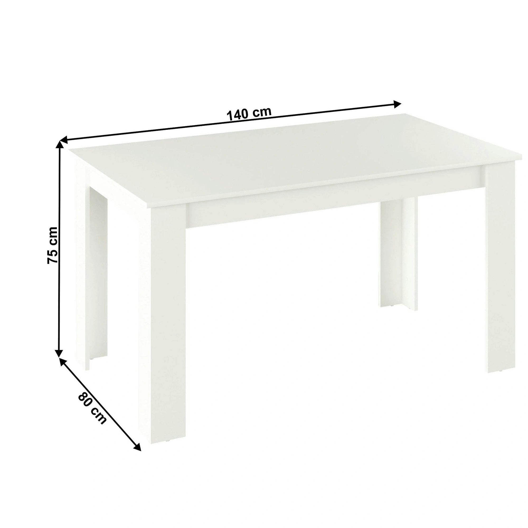 Masa GENERAL NEW, alb, DTD laminat, 140x80x75 cm