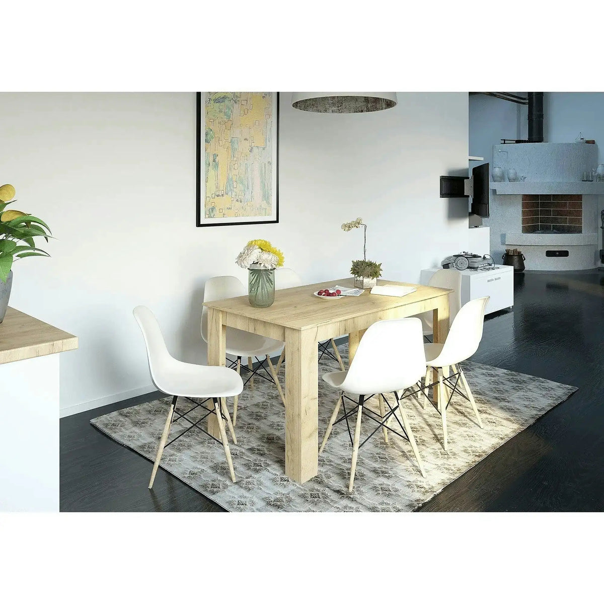 Masa GENERAL NEW, stejar artisan, DTD laminat, 140x80x75 cm