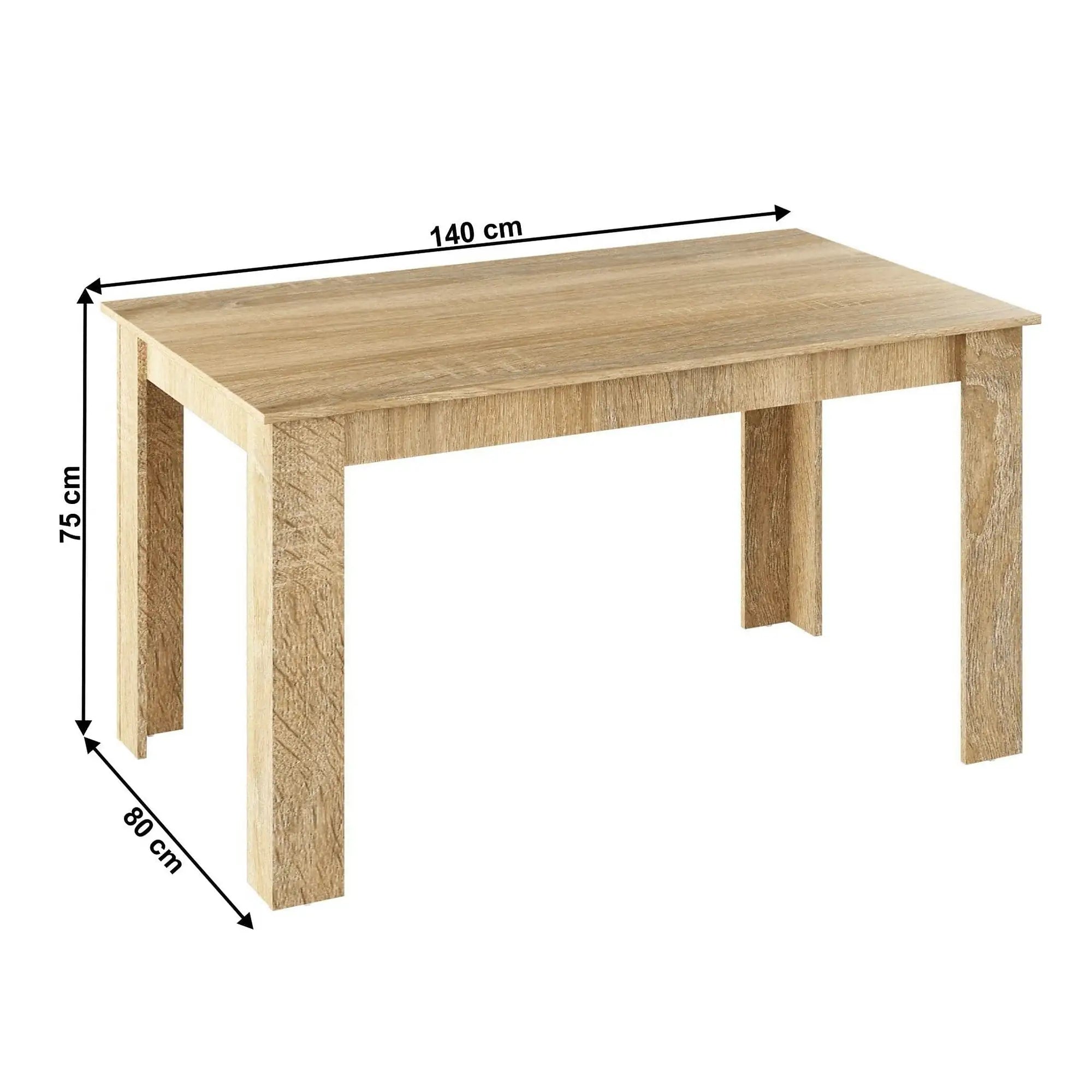 Masa GENERAL NEW, stejar sonoma, PAL melaminat, 140x80x75 cm