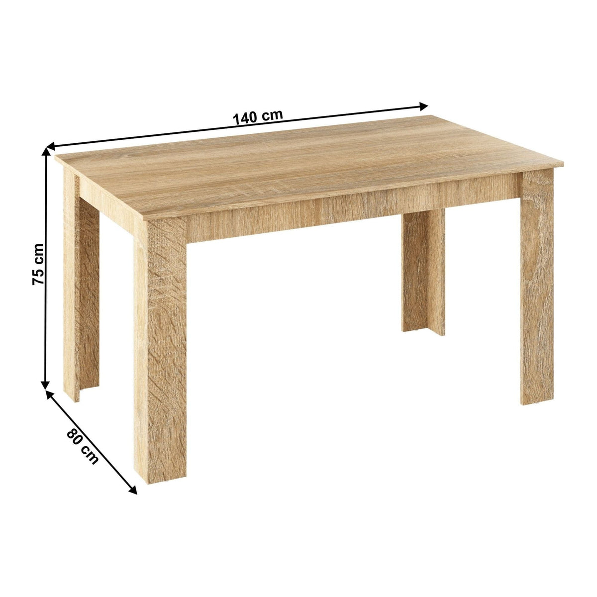 Masa GENERAL NEW, stejar sonoma, PAL melaminat, 140x80x75 cm