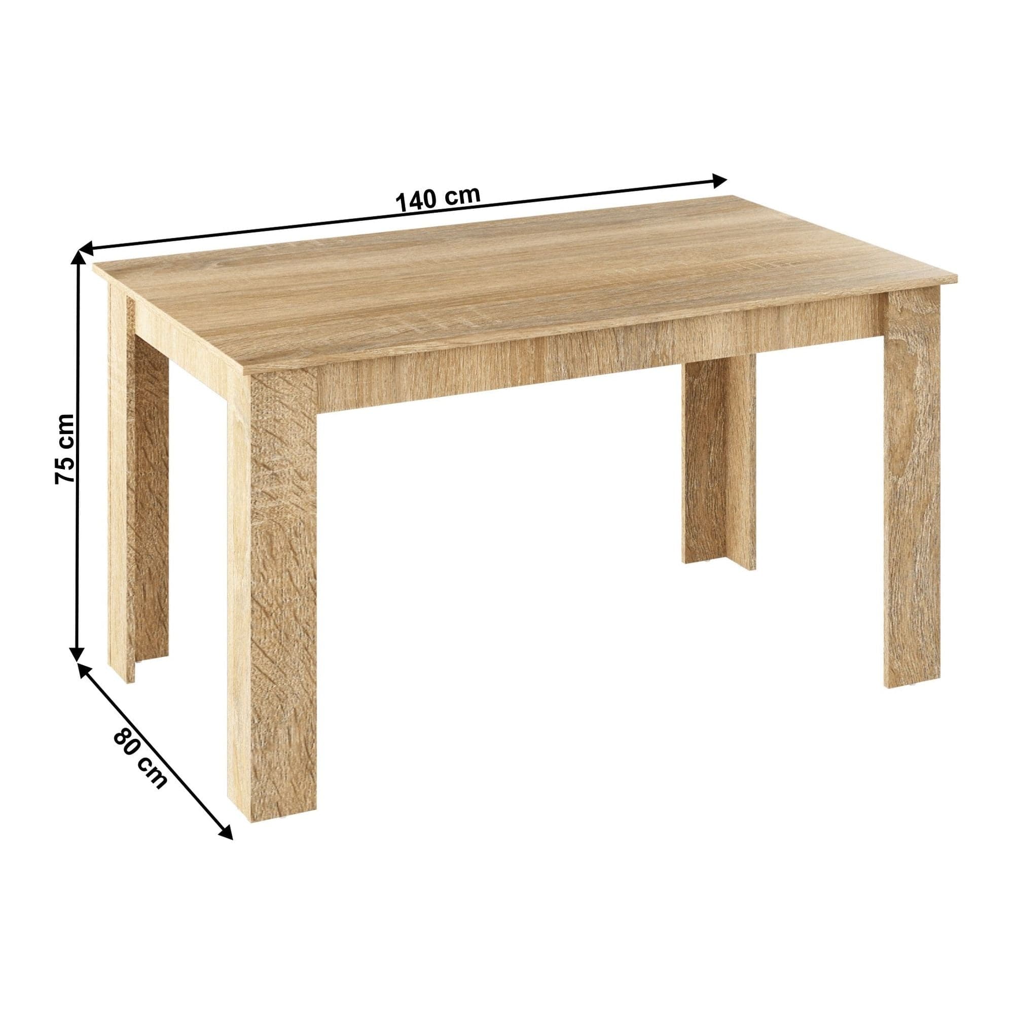 Masa GENERAL NEW, stejar sonoma, PAL melaminat, 140x80x75 cm